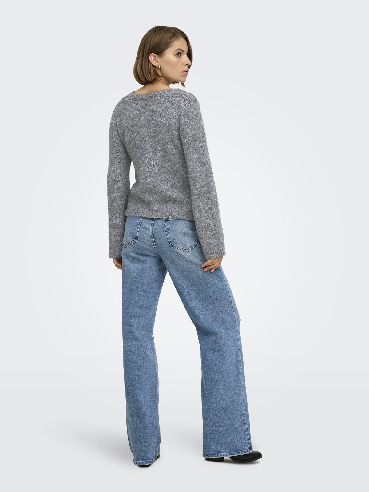 Only Damen Pullover Medium Grey Mel