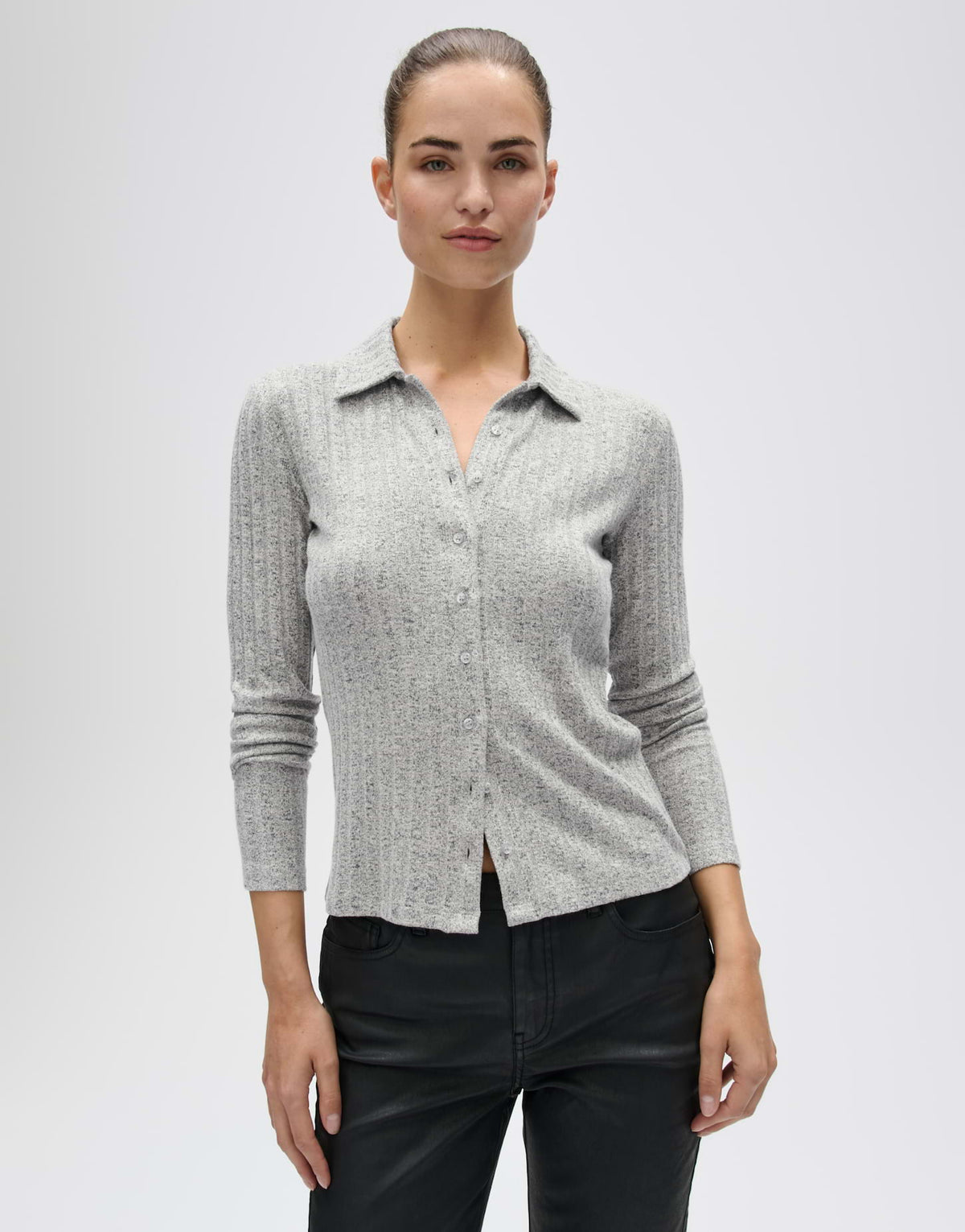 Opus Damen T-Shirts Hazy Fog Melang