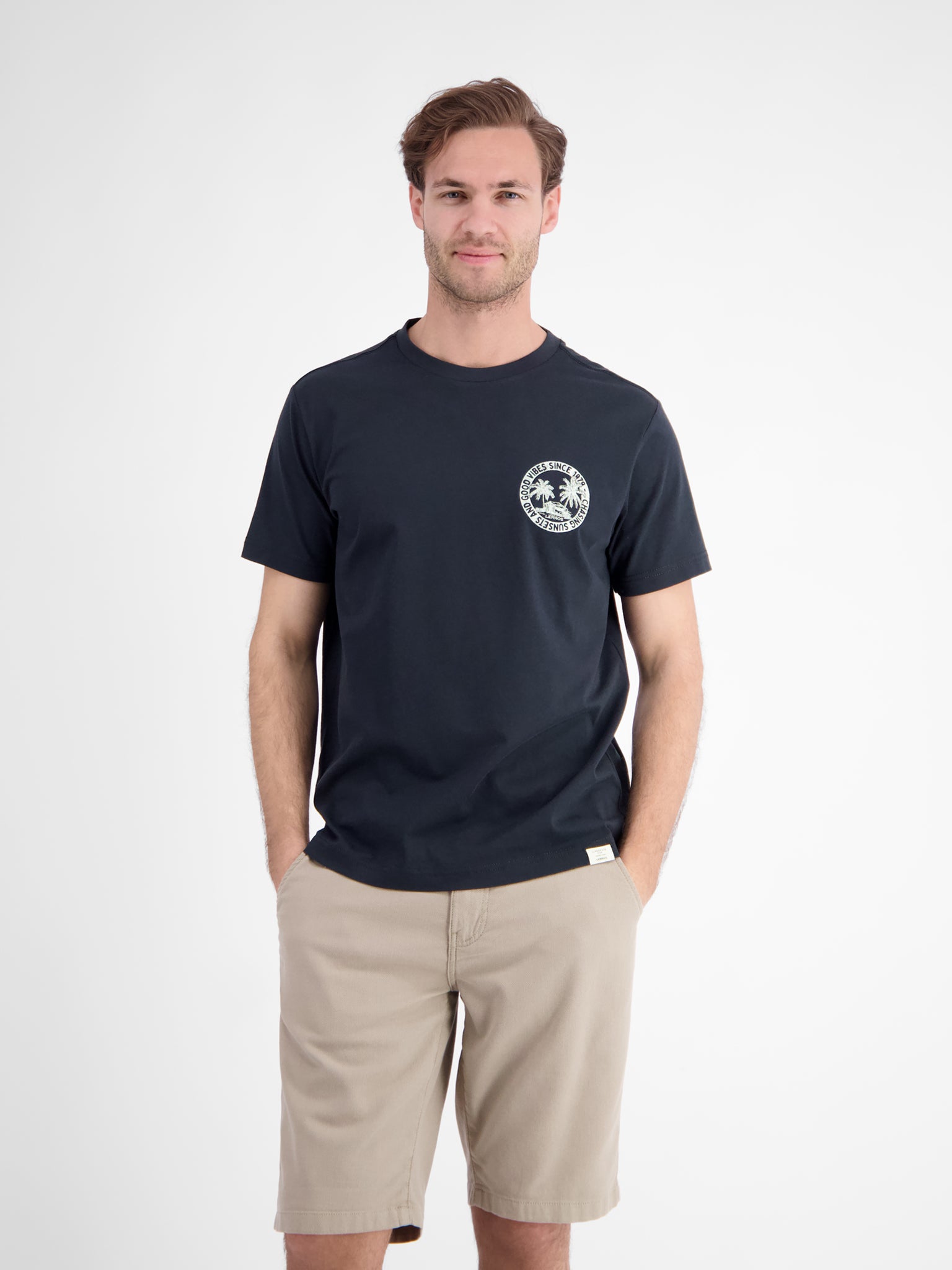 Lerros Herren T-Shirts kurz Classic Navy