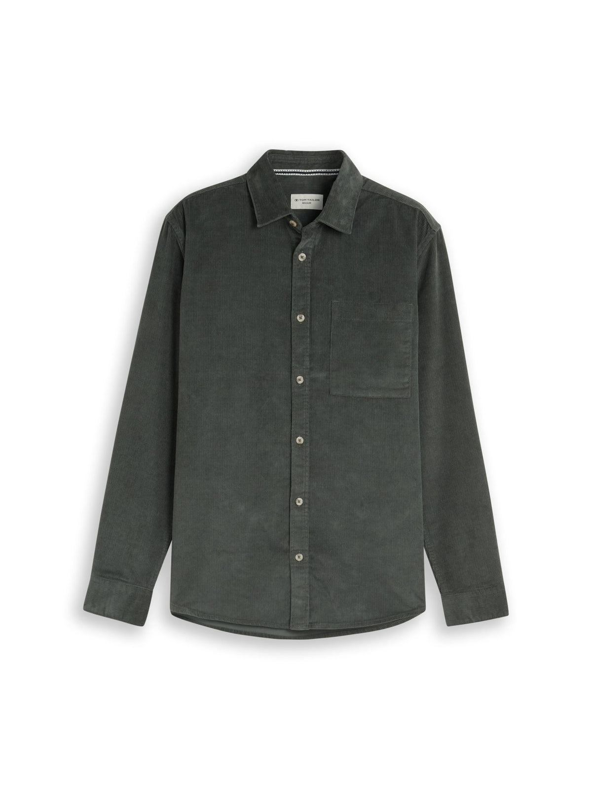 Tom Tailor Herren Hemden lang Darkest Olive