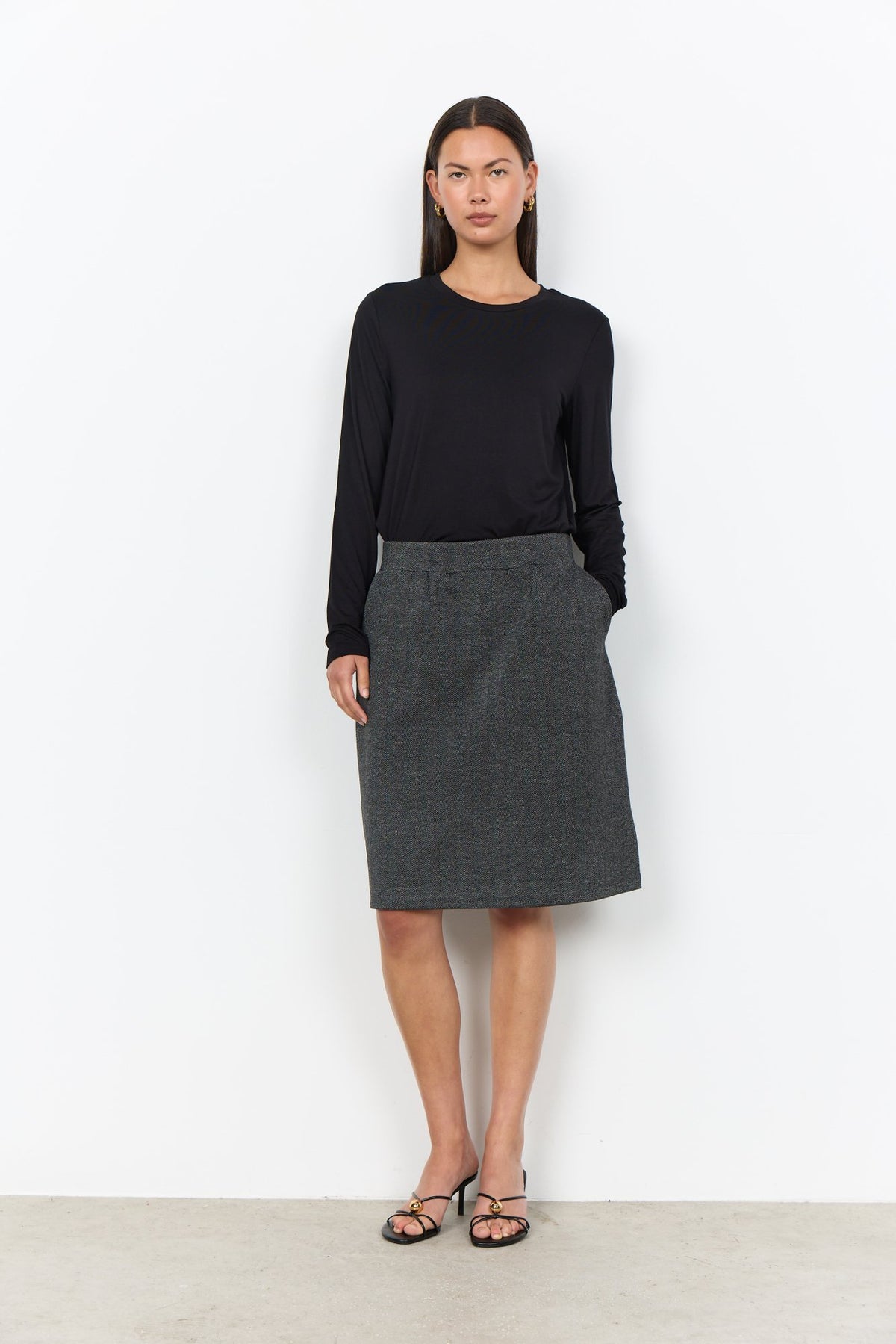 Soya Concept Damen Rock Black Combi