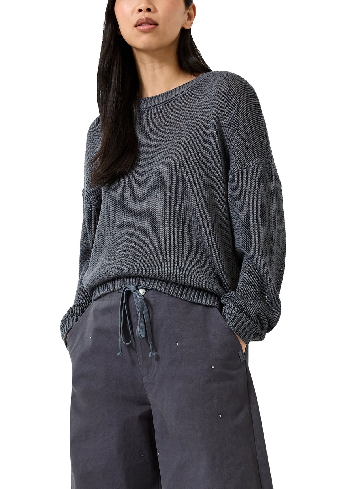 QS by S.Oliver Damen Pullover  Grey/Black
