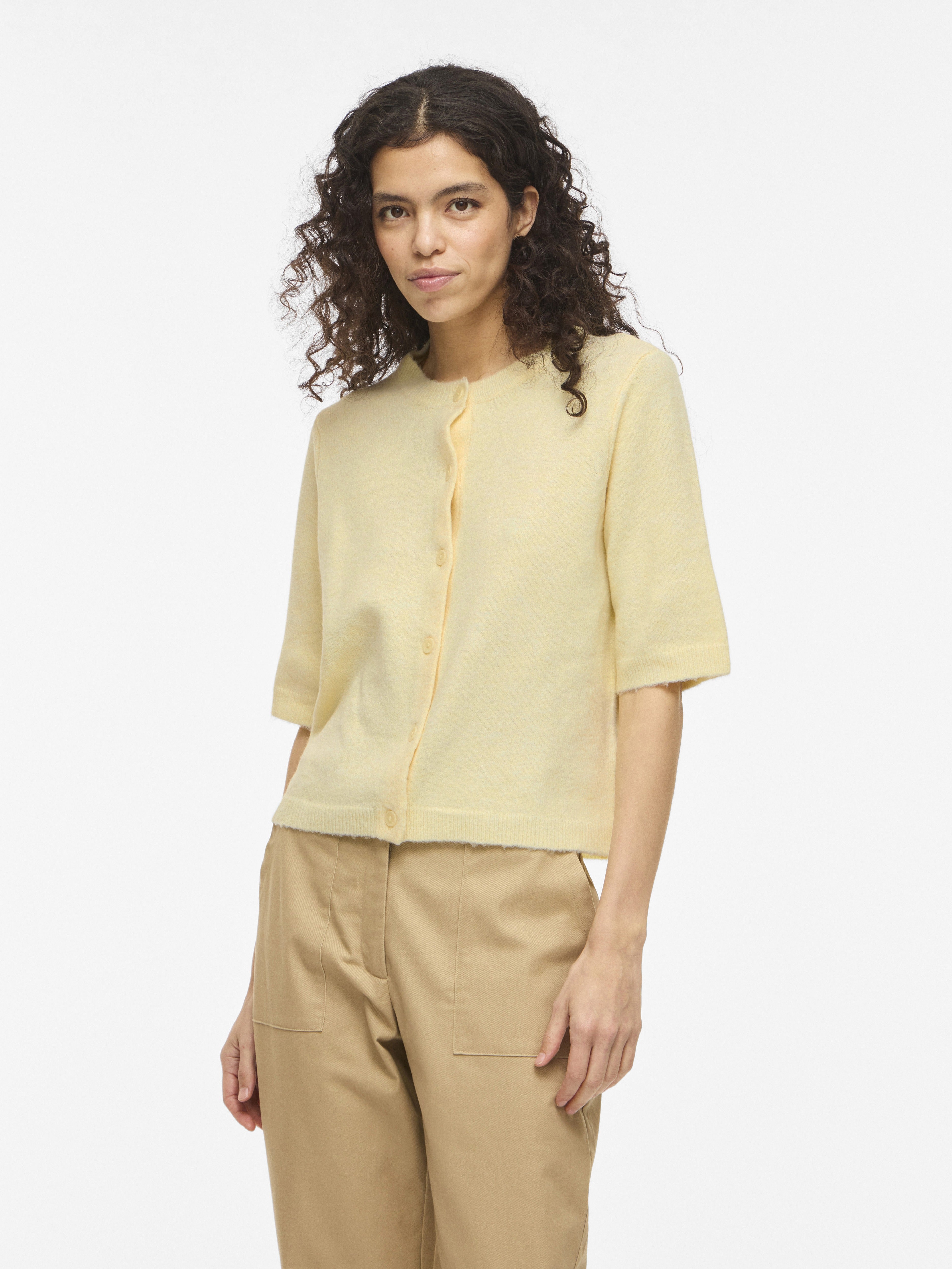 Vila Damen Strickjacken Pastel Yellow/M