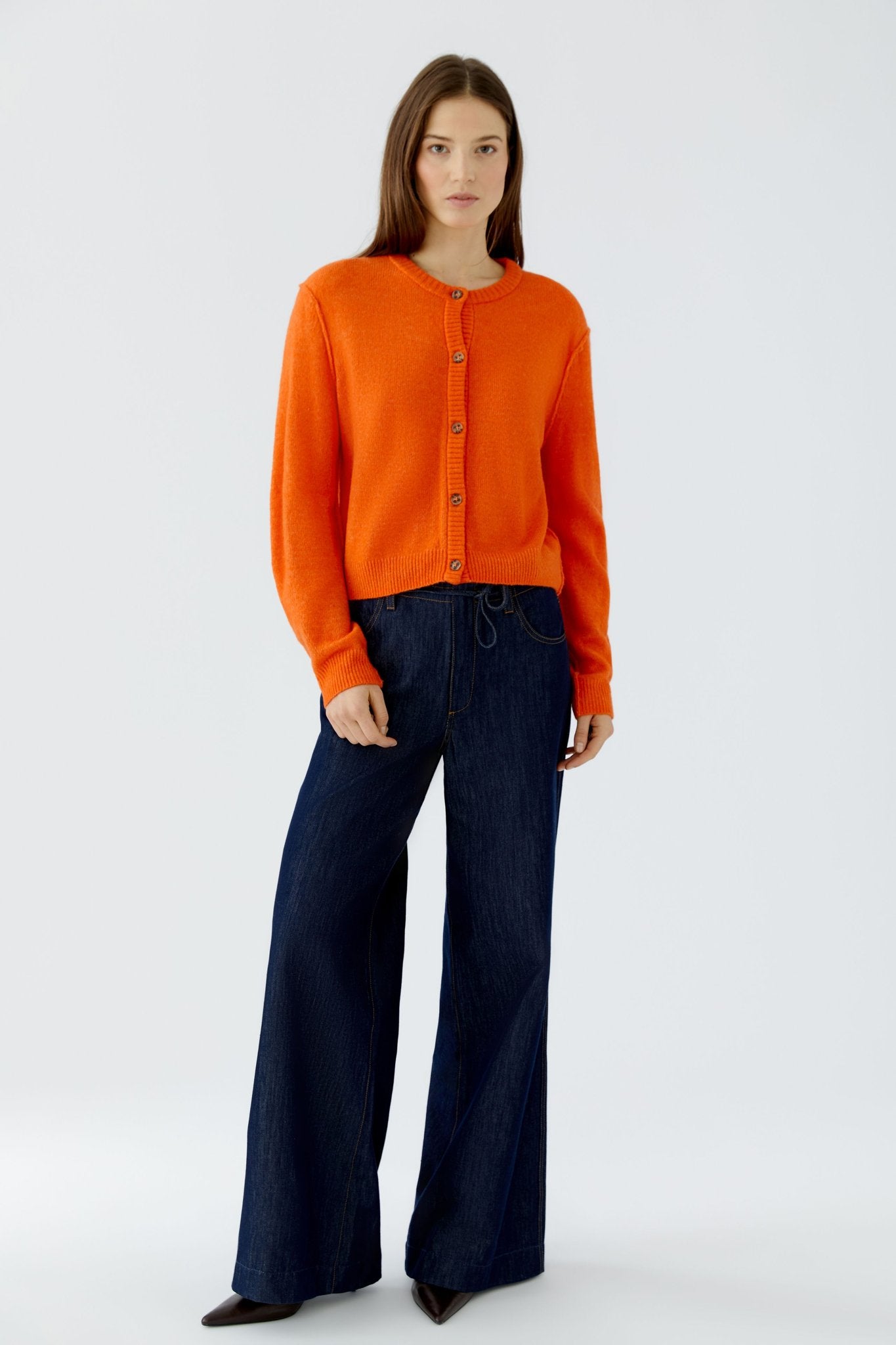 Oui Damen Strickjacken  Orangeade