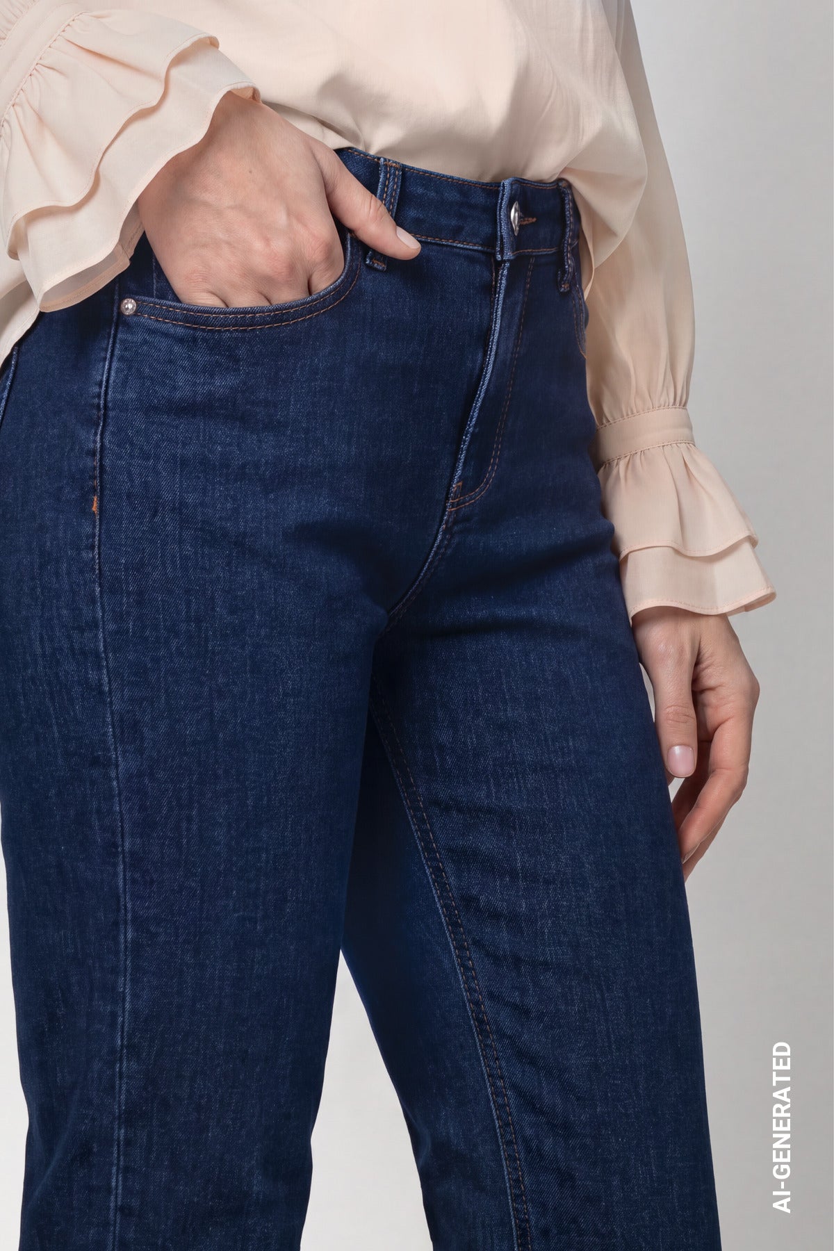 Monari Damen Hosen Blue Denim
