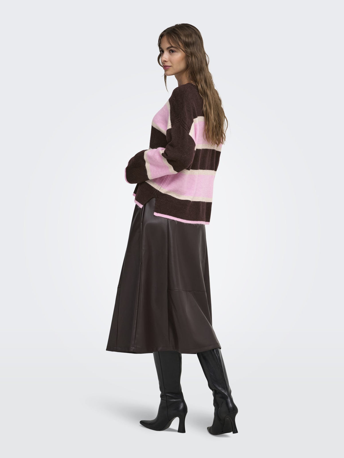 Only Damen Pullover Fudge/Birch/Bon