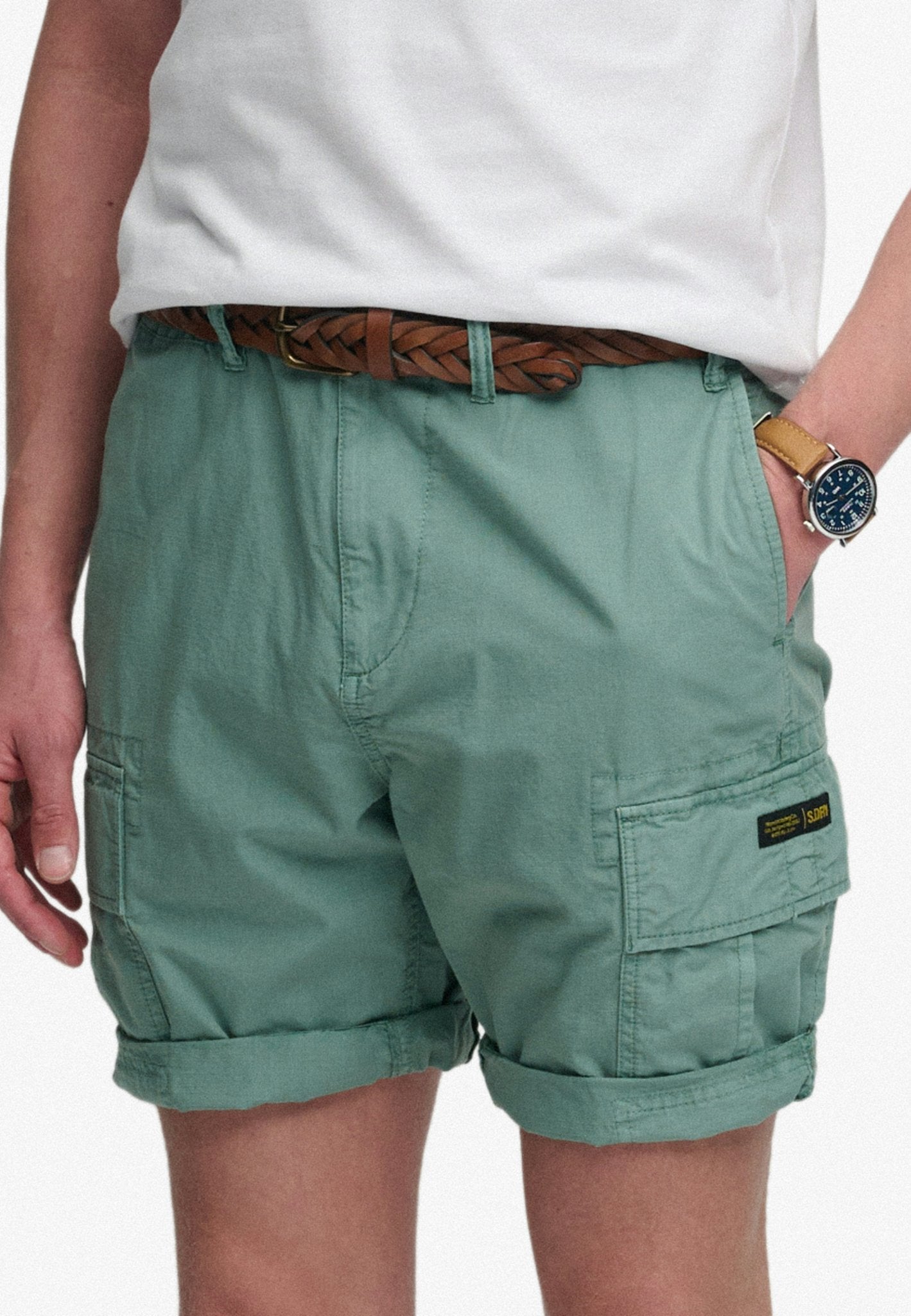 Superdry Men Herren Shorts Ds Fossil Gree