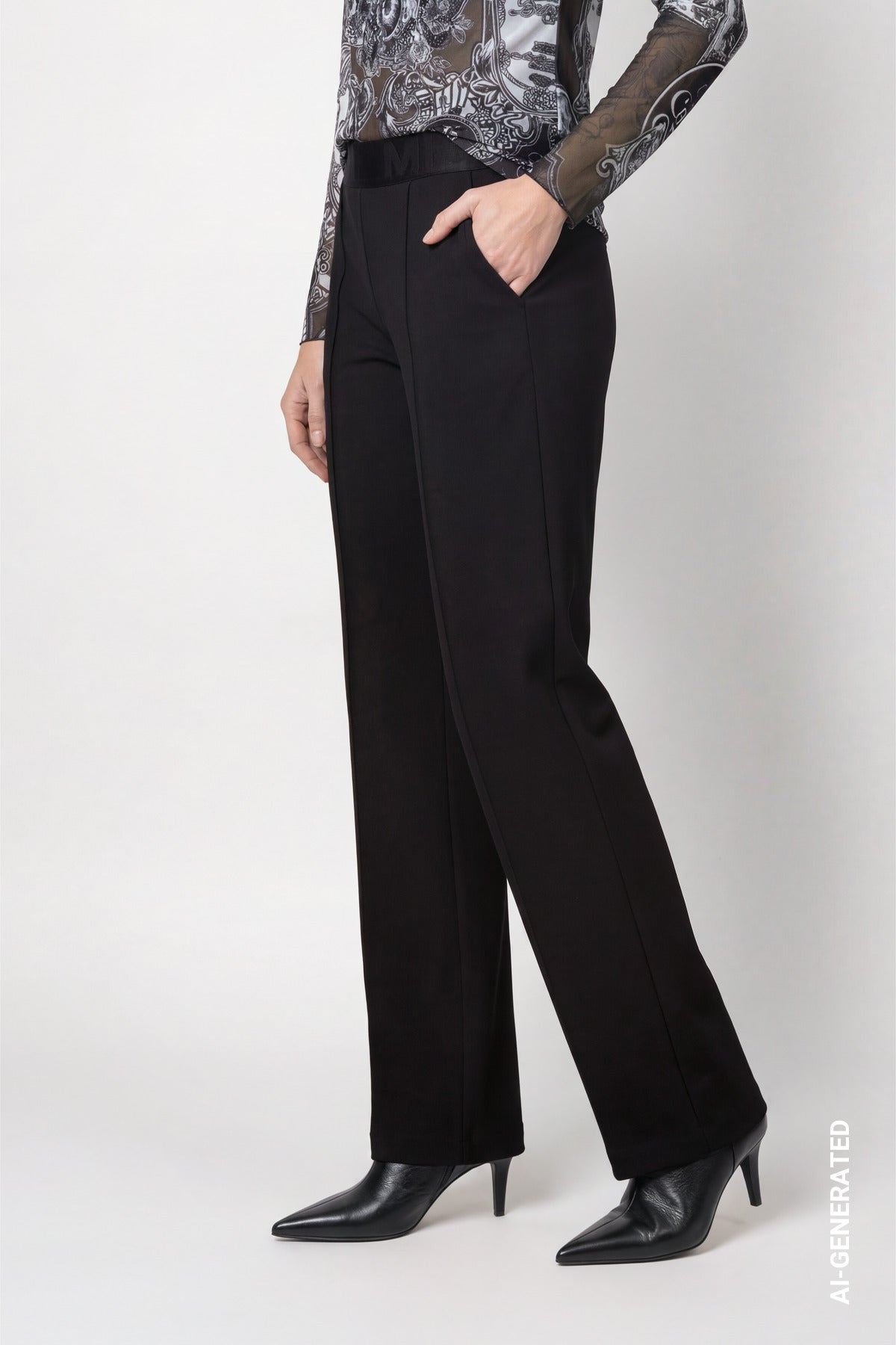 Monari Damen Hosen  Schwarz