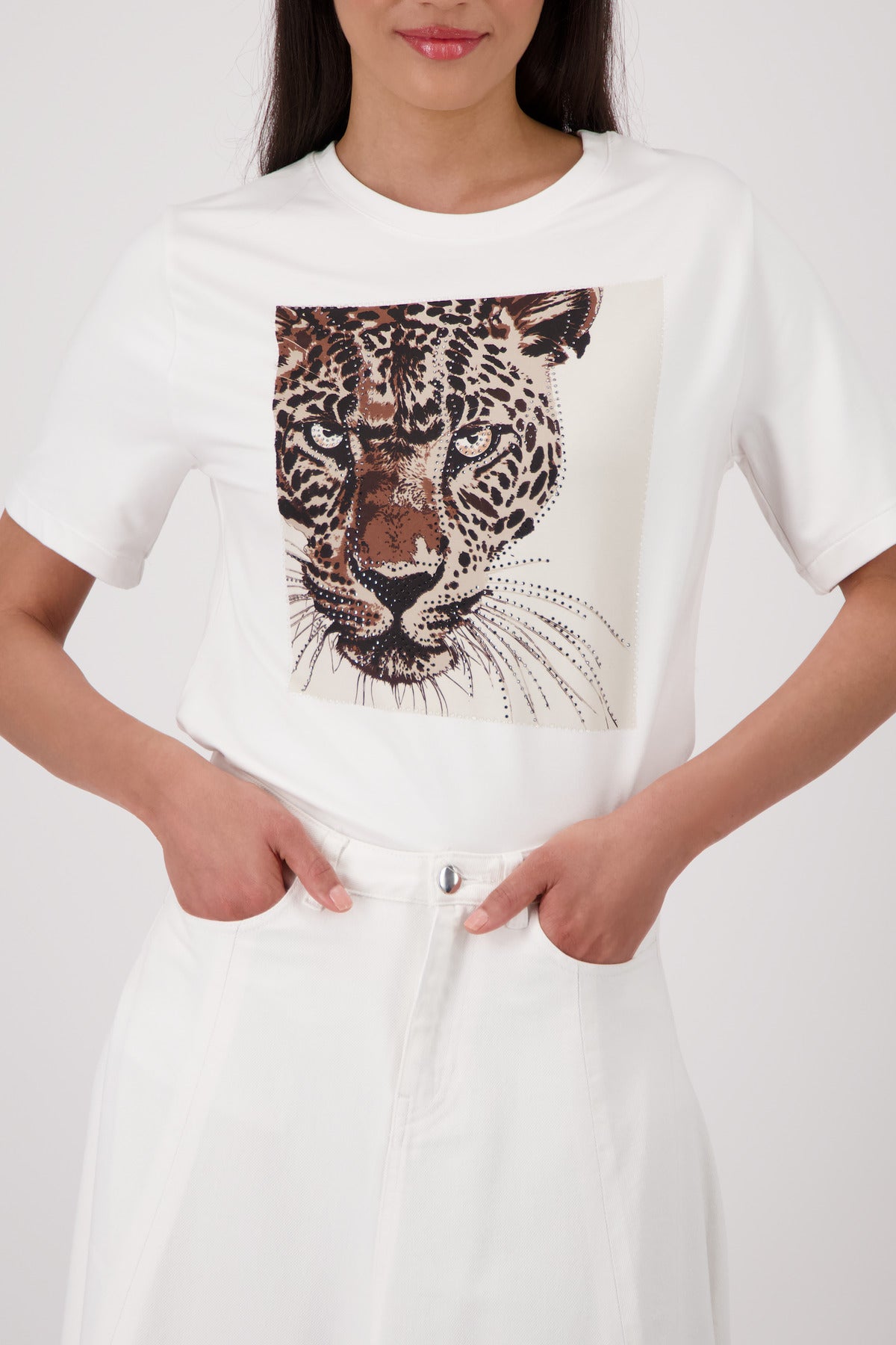 Monari Damen T-Shirts  Cream