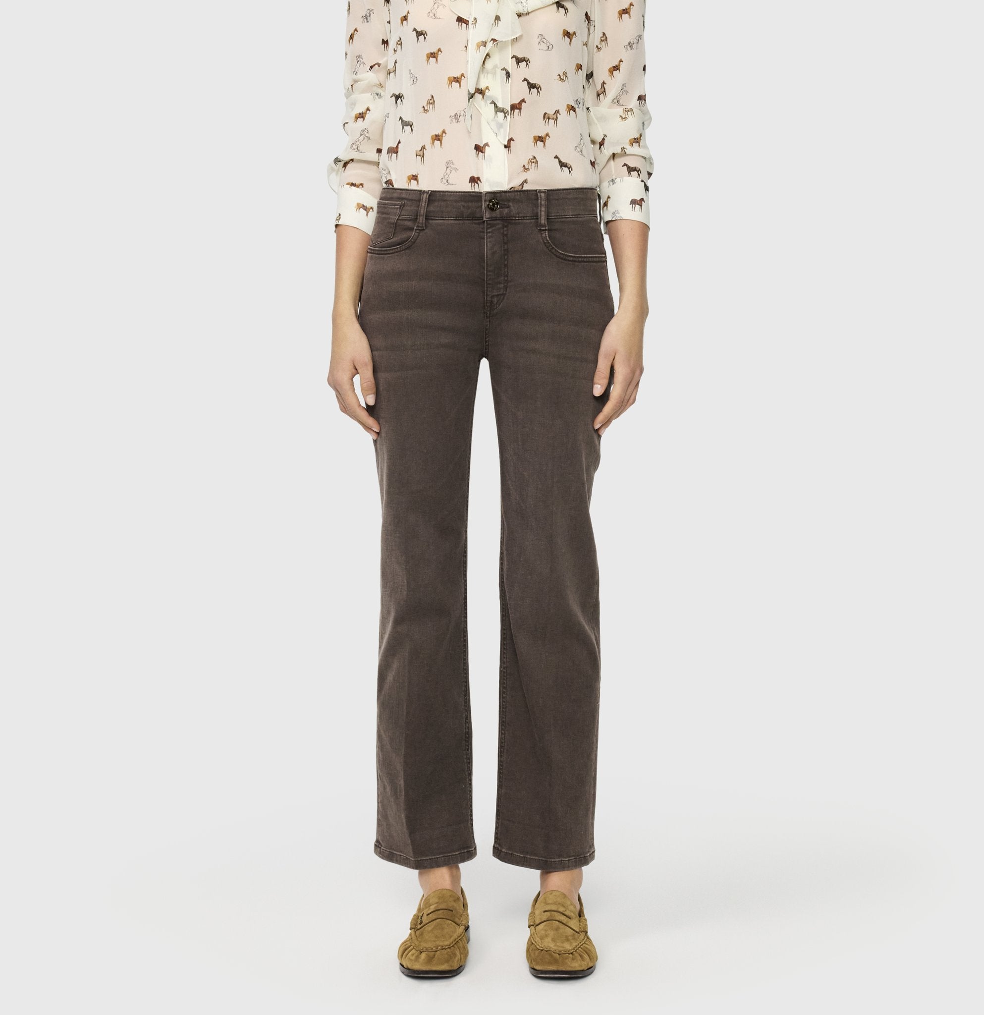 Mac Damen Jeans Brown Stone Was