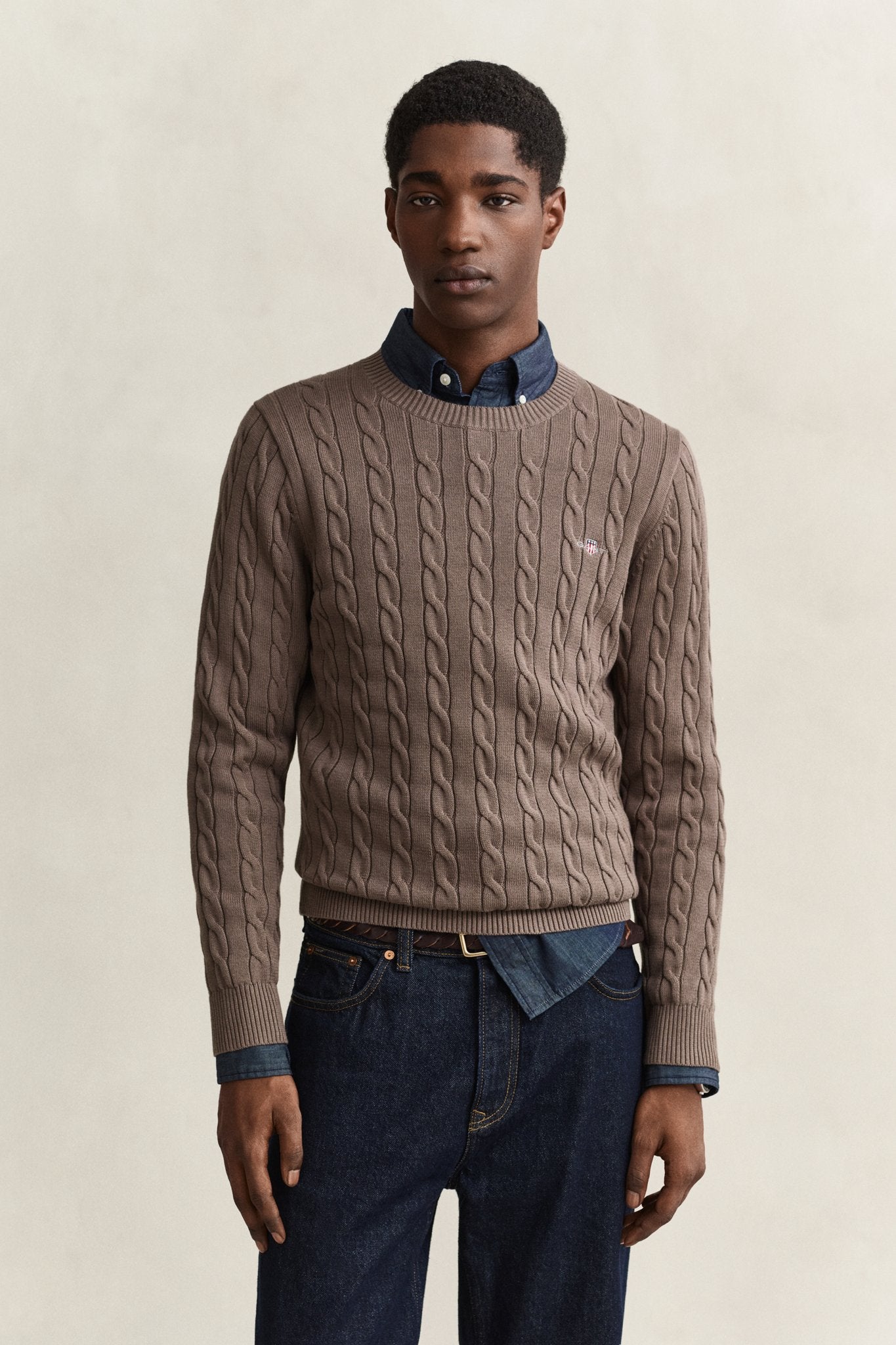 Gant Herren Pullover Faded Taupe