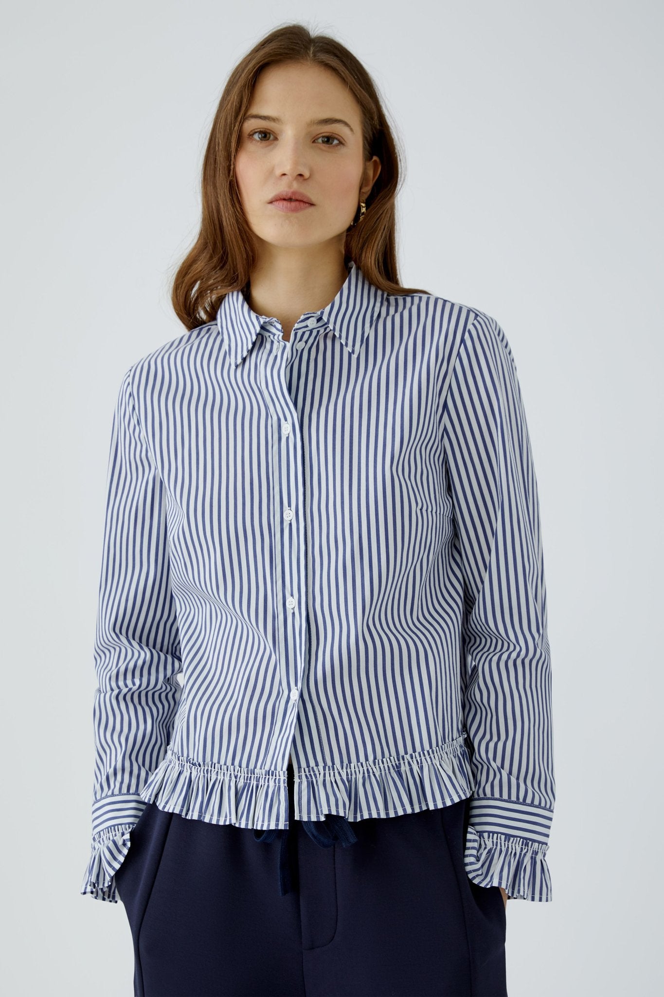 Oui Damen Blusen  White Blue