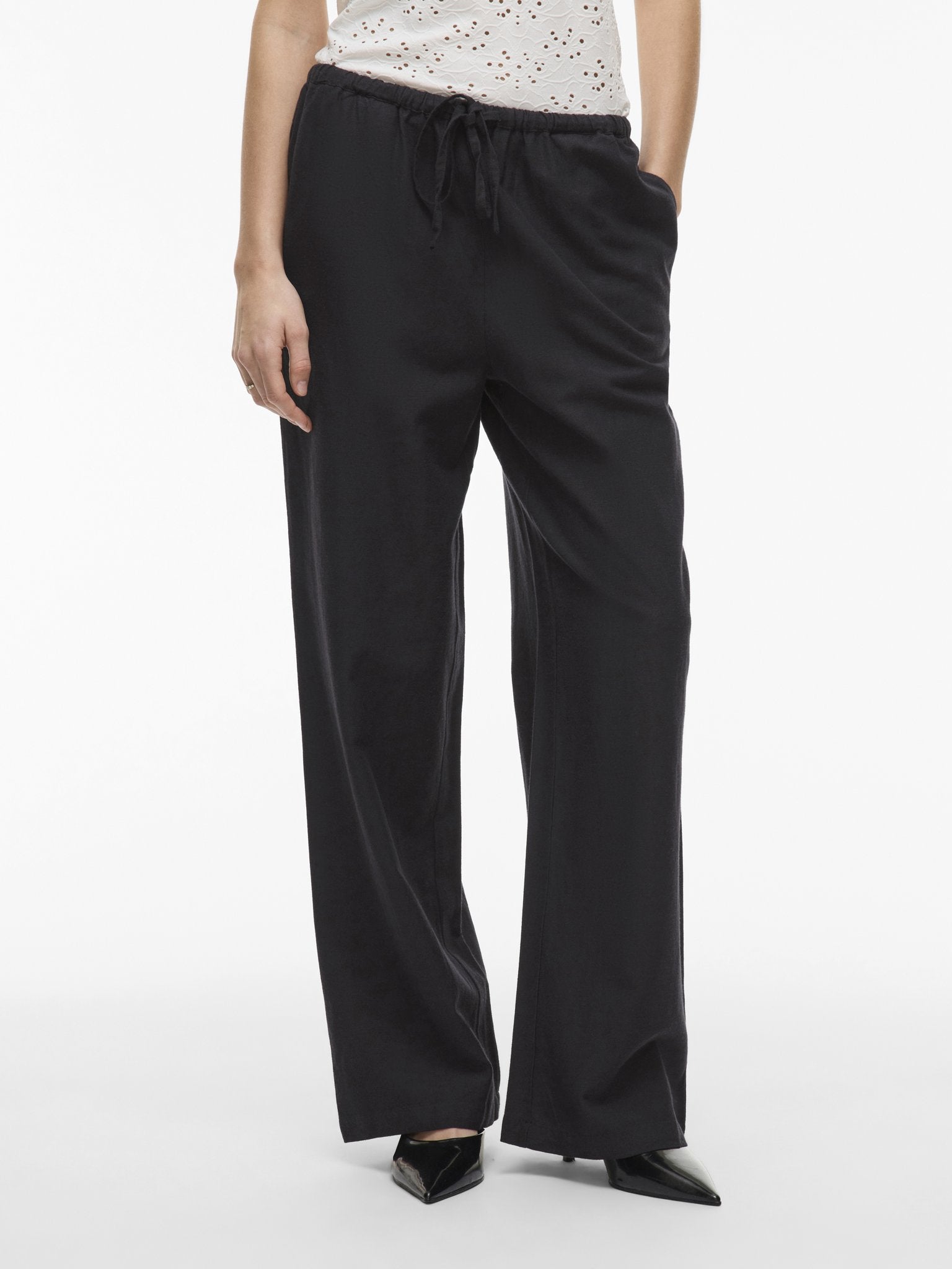 Vila Damen Hosen Black Beauty