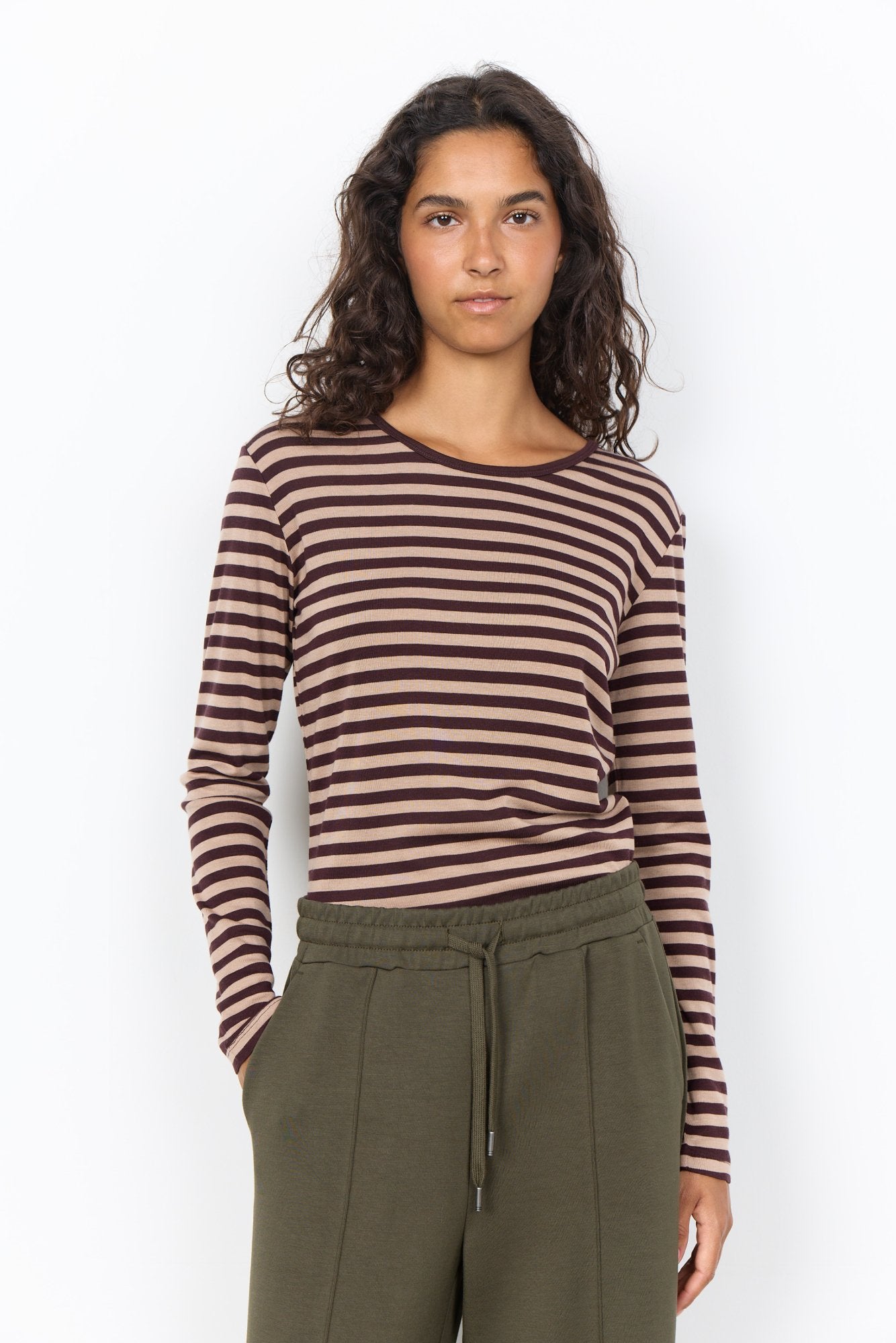 Soya Concept Damen T-Shirts Camel Combi