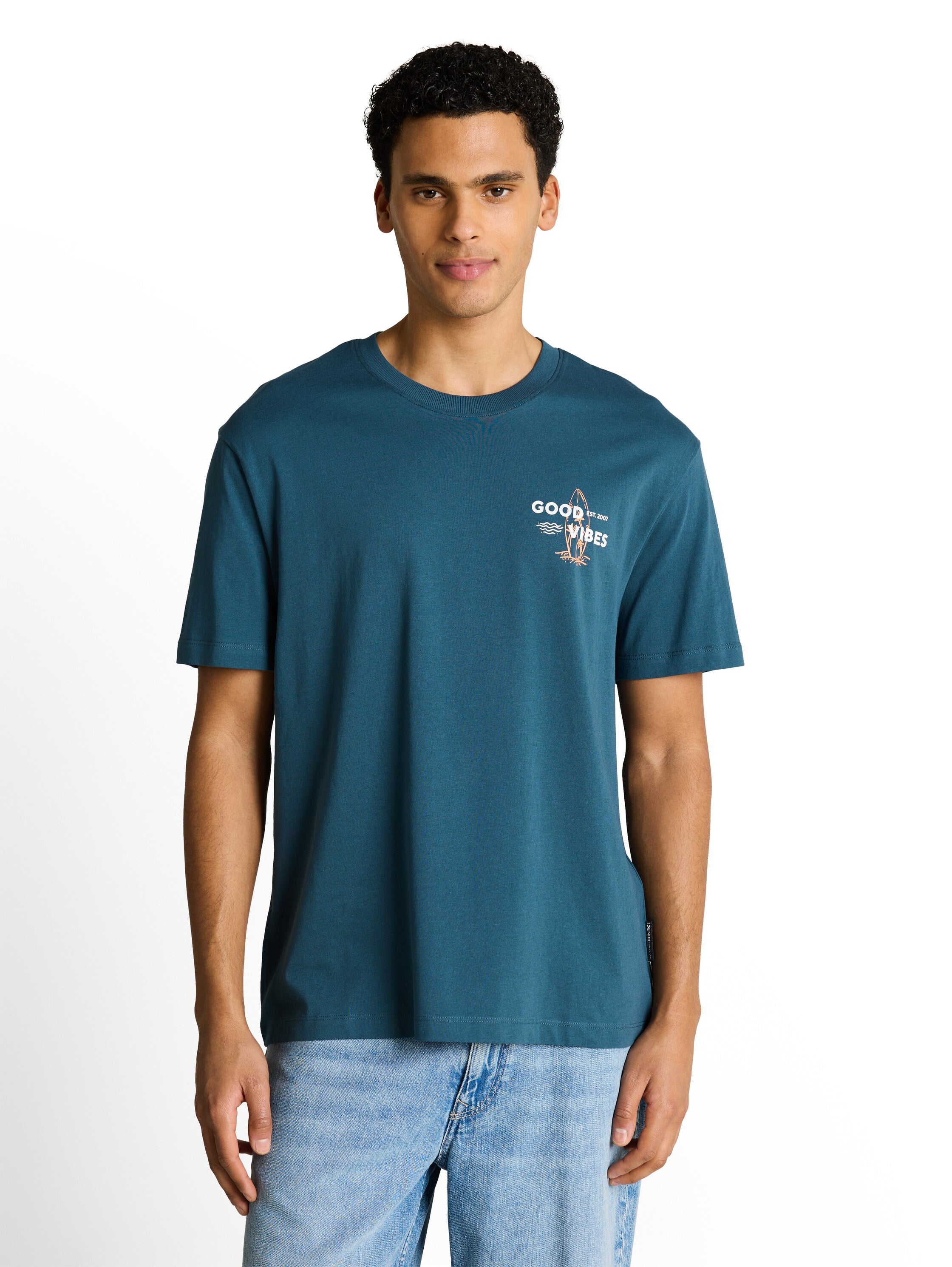 Tom Tailor denim Herren T-Shirts kurz Tide Petrol