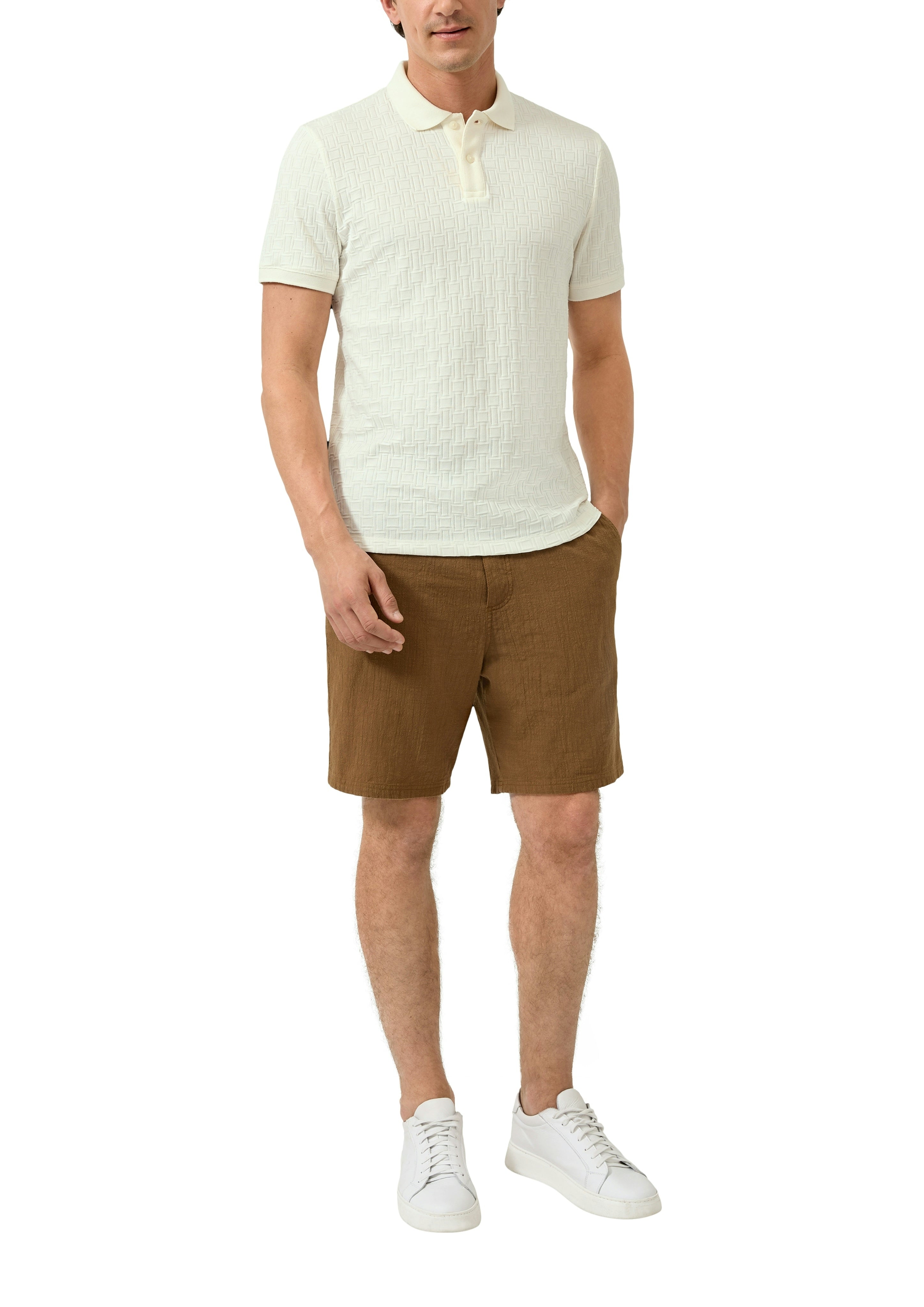 S. Oliver red Herren Polo-Shirts White