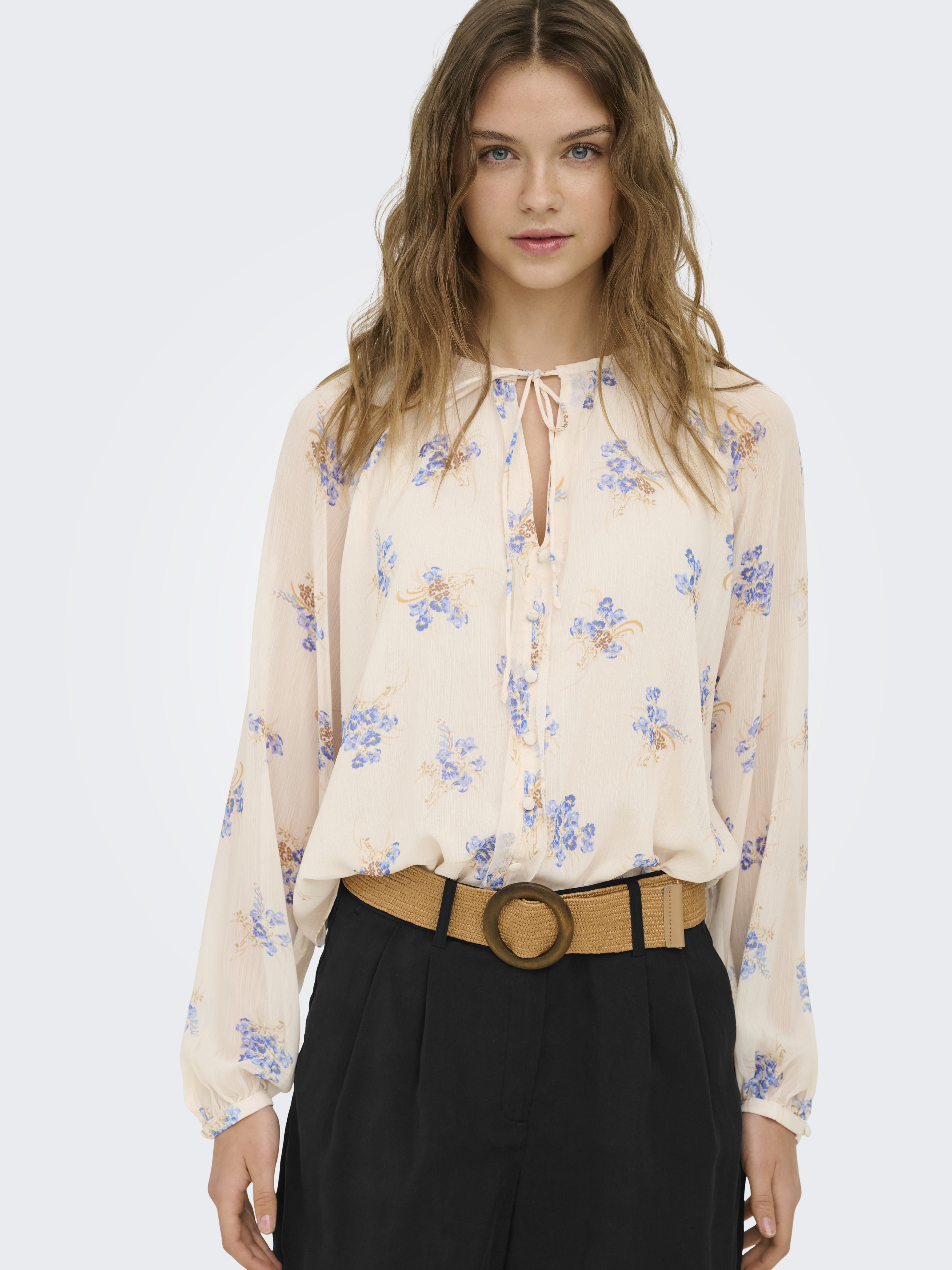 only Damen Tops Cloud Dancer/Bl