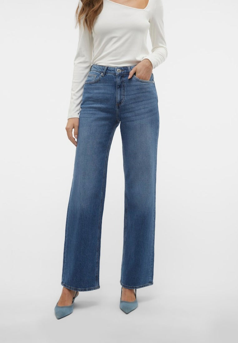 Vero Moda Damen Jeans Medium Blue Den