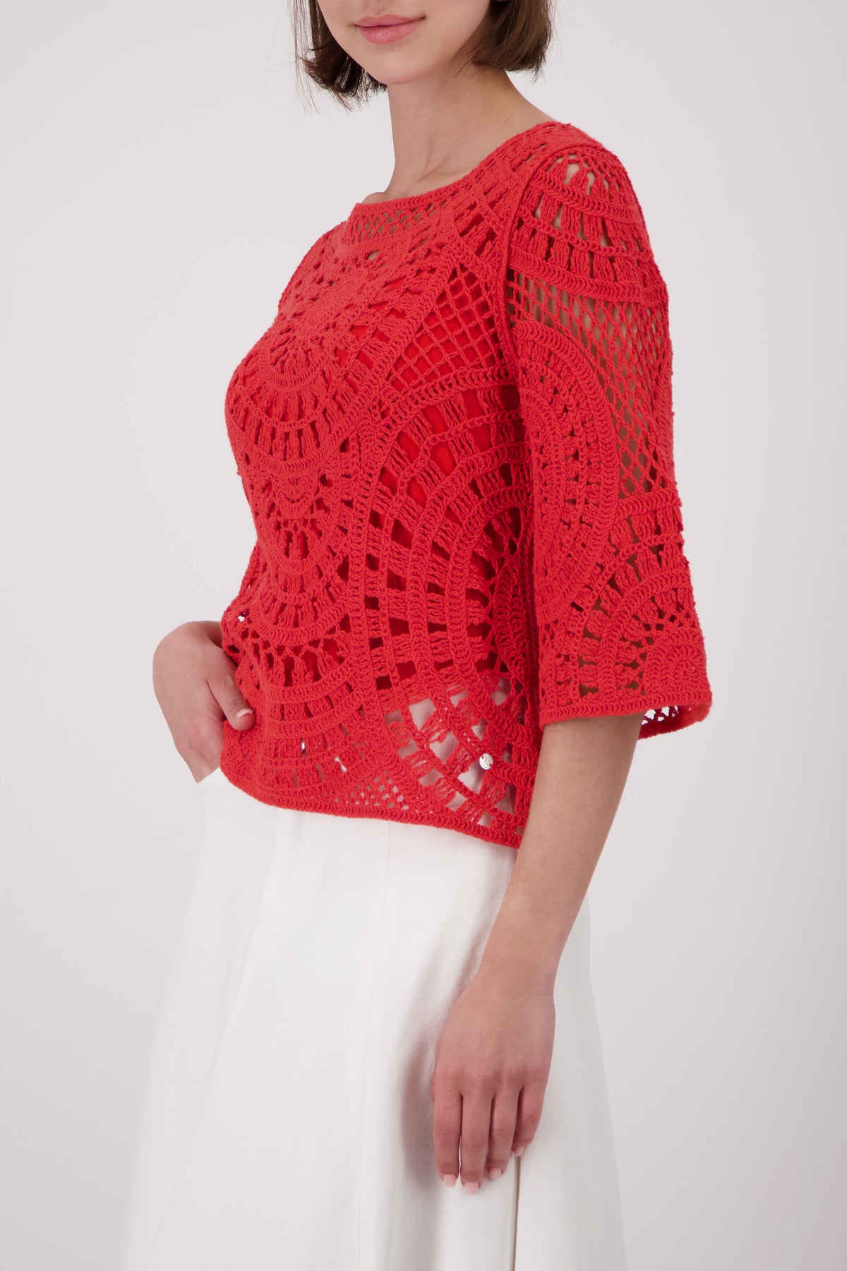 Monari Damen Pullover  Coral Red