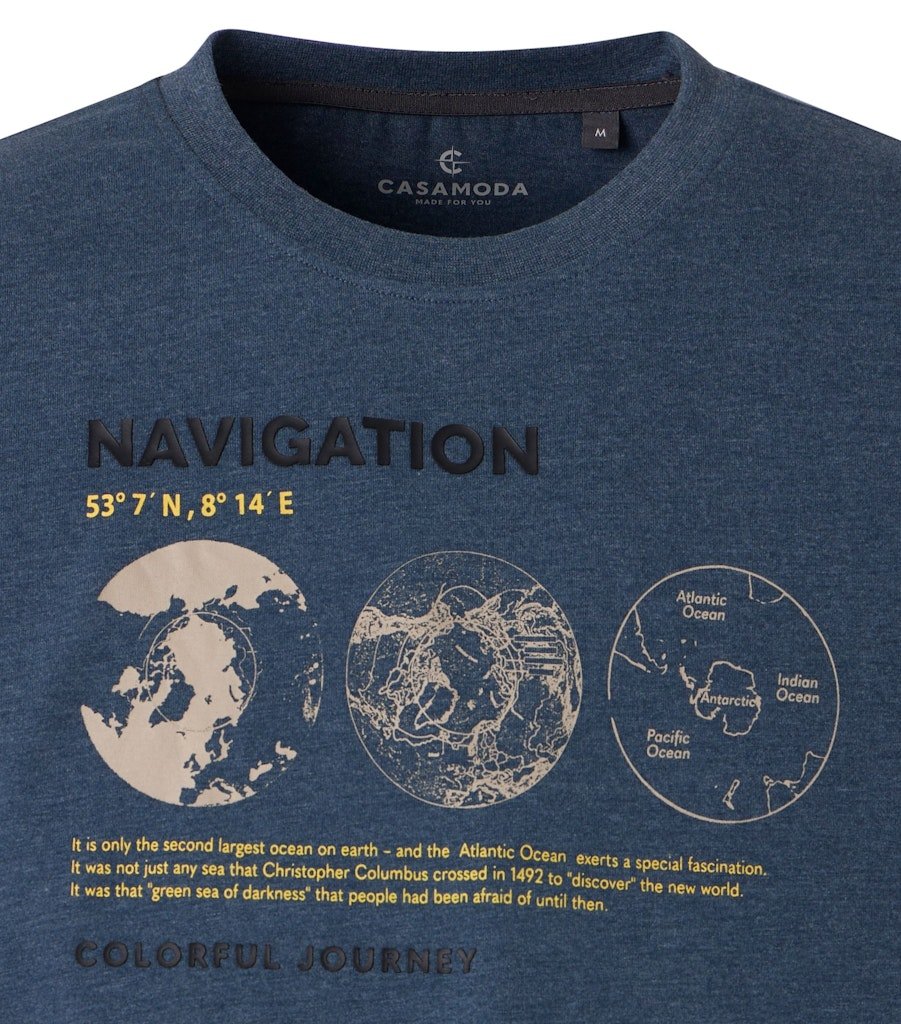 Casa Moda Herren T-Shirts kurz  Blau