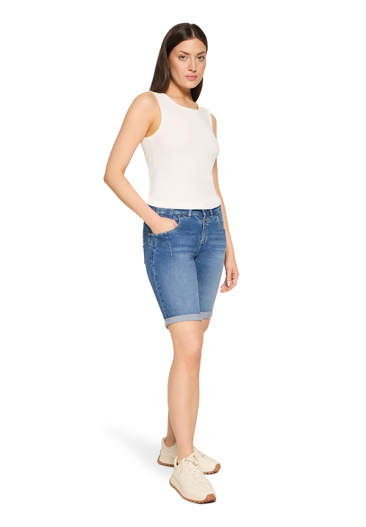 Cartoon Damen Shorts Middle Blue Den