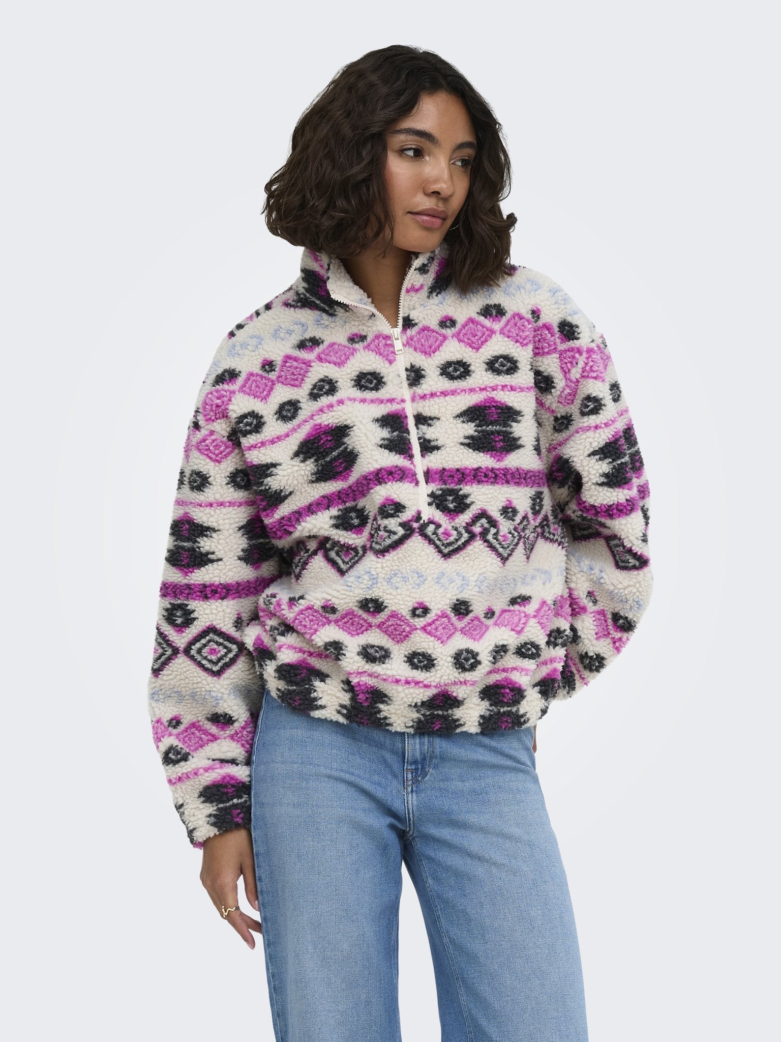 only Damen Sweatshirts Birch/Aztec Fij