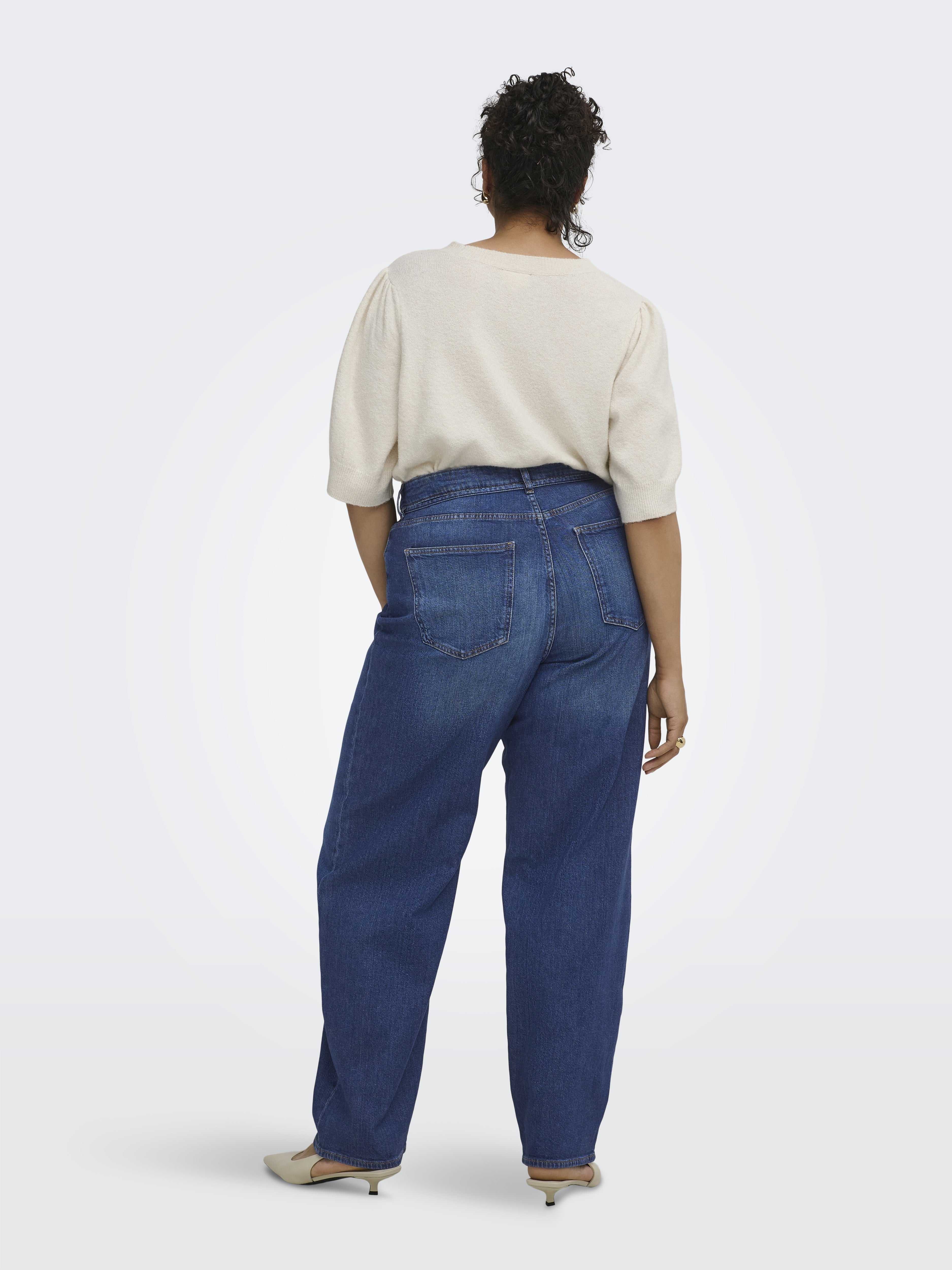 Only Carmakoma Damen Jeans Dark Blue Denim