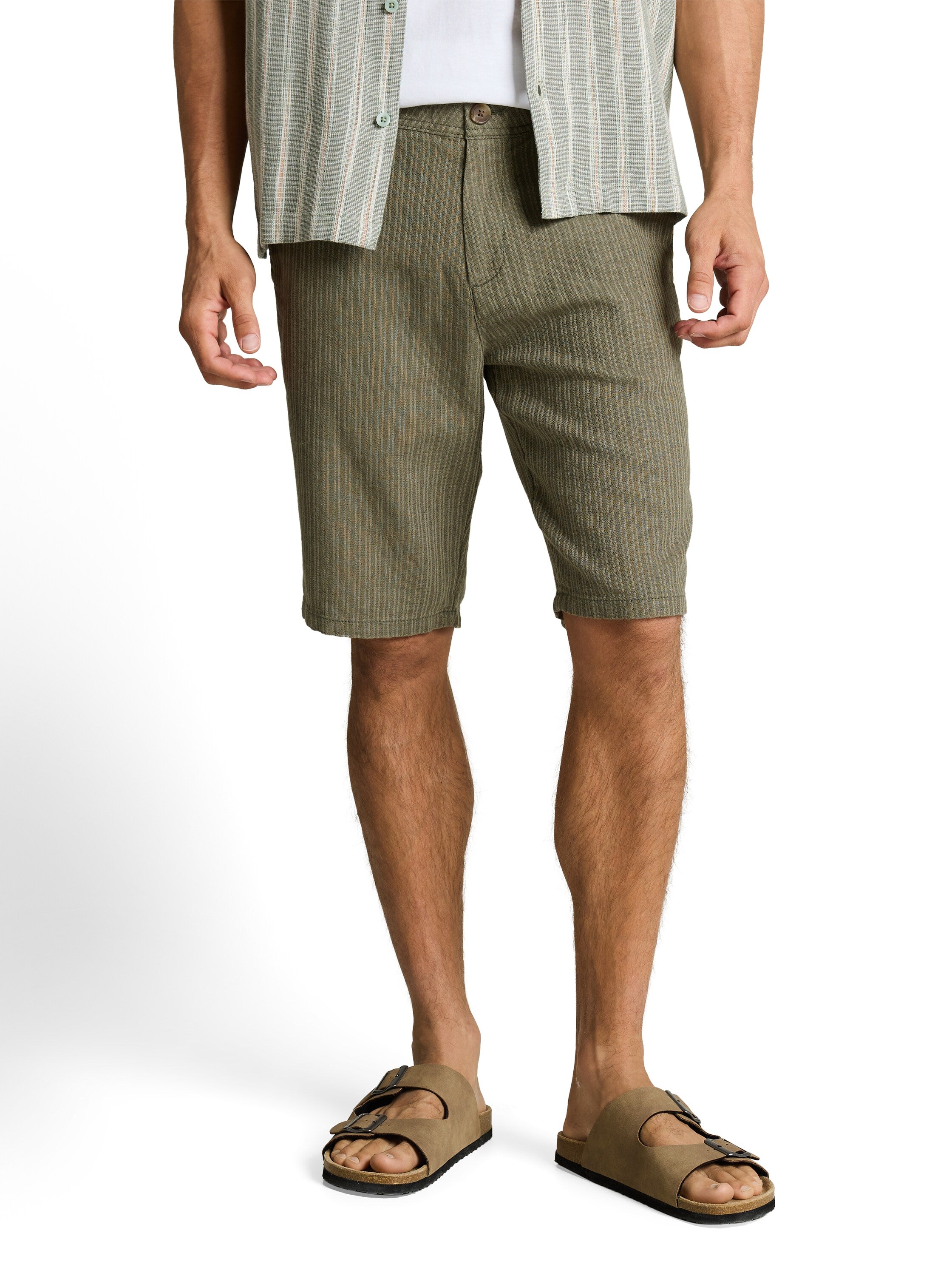 Tom Tailor Herren Hosen Leaf Green Stri