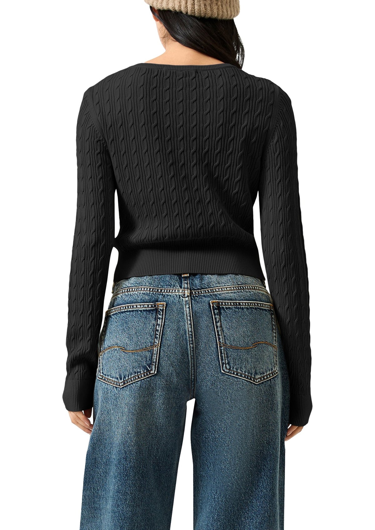 QS by S.Oliver Damen Pullover  Grey/Black