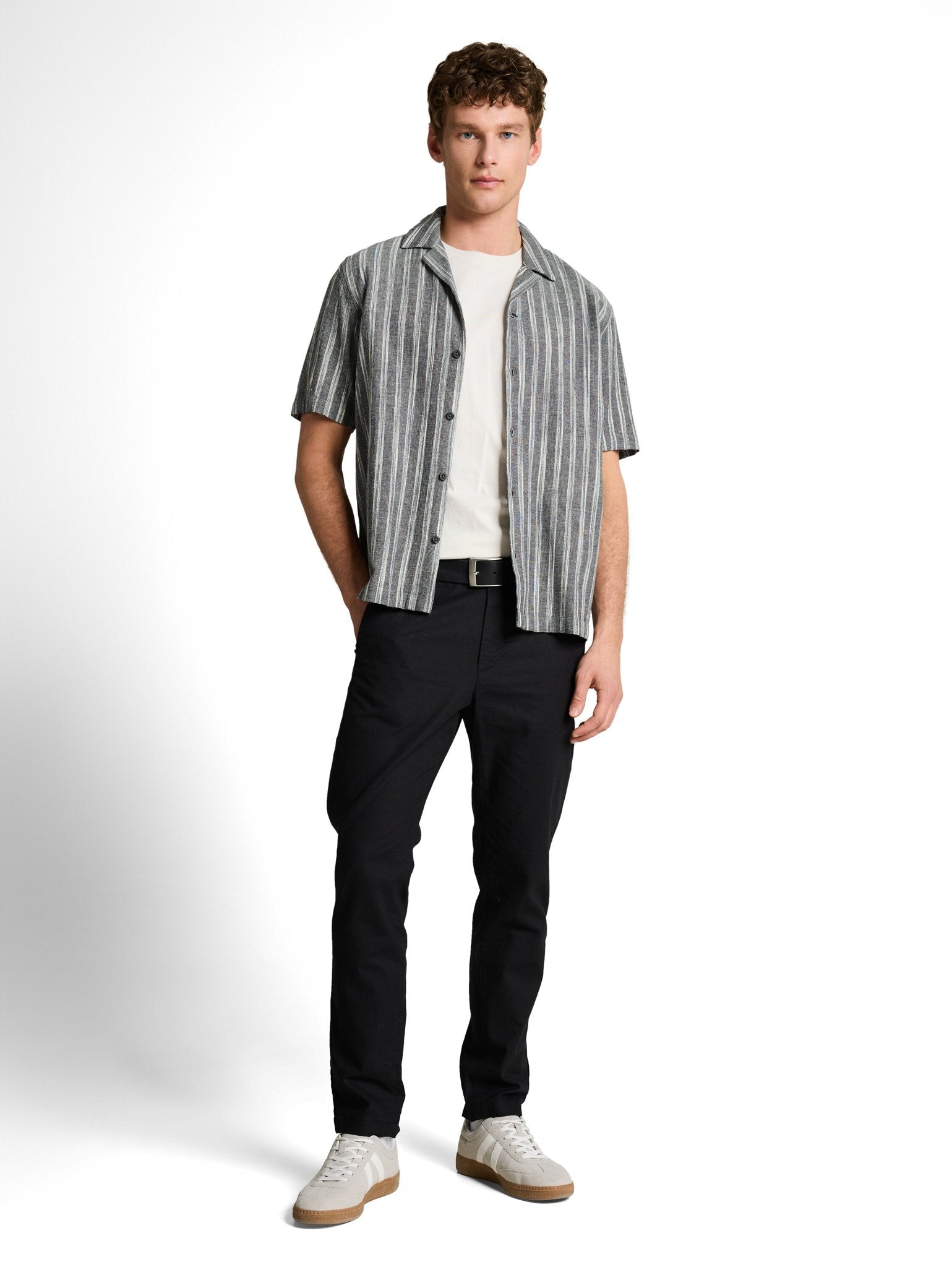 Tom Tailor denim Herren Hemden kurz Black Greyish S
