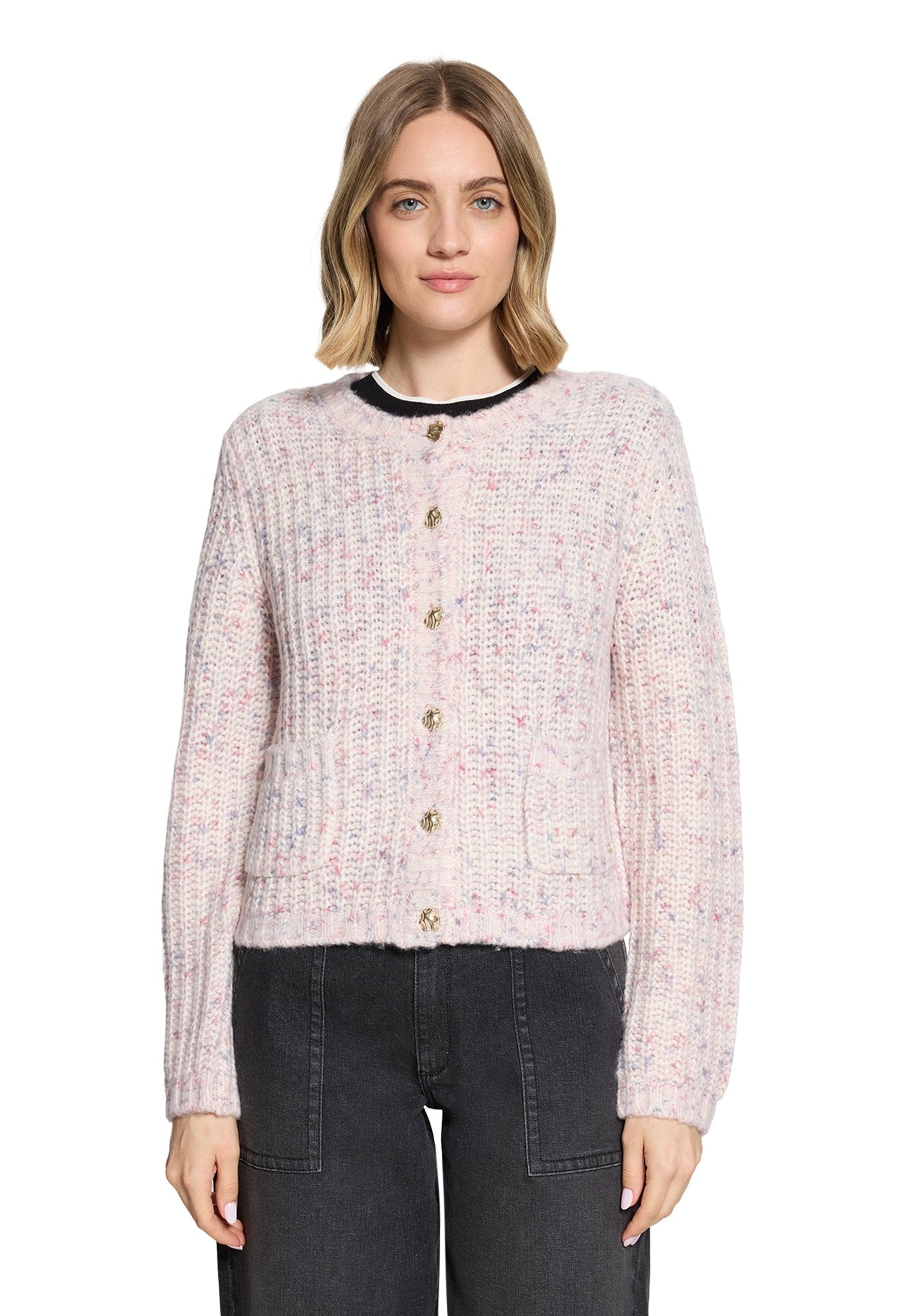 Betty & Co Damen Strickjacken Cream/Dark Red