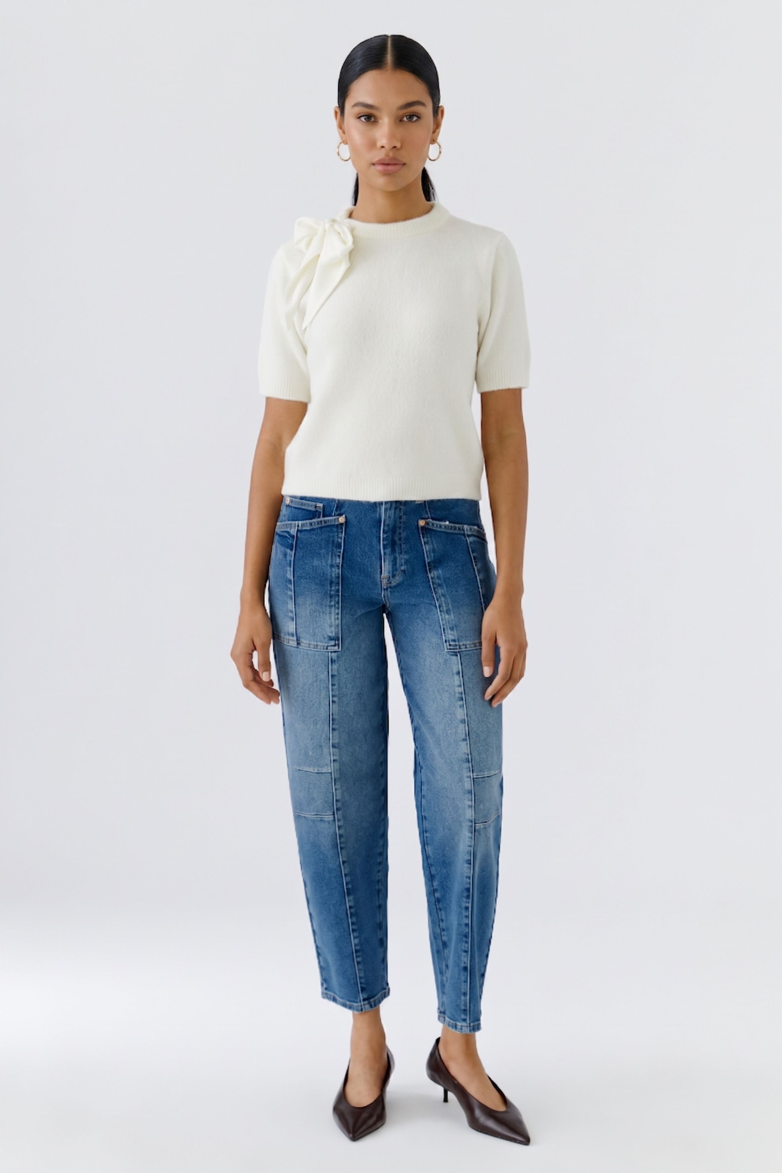 Oui Damen Jeans Blue