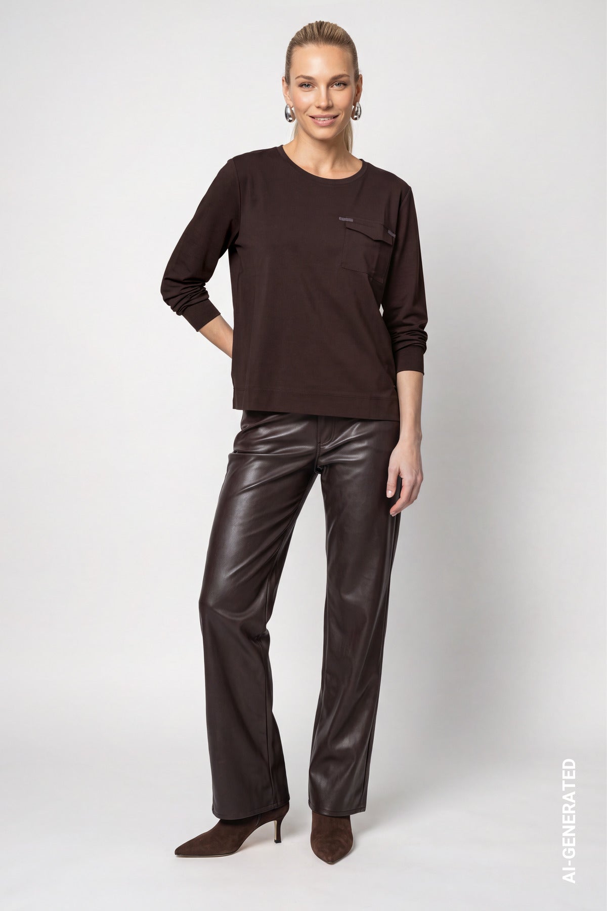 Monari Damen T-Shirts  Black Coffe