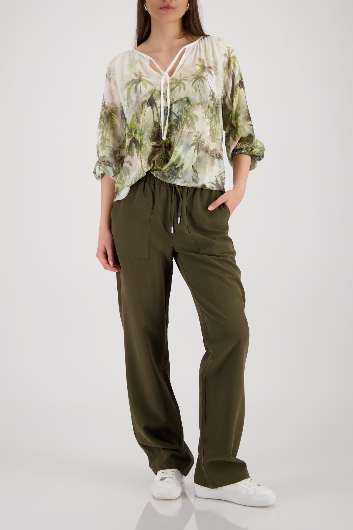 Monari Damen Blusen Olive Gemus