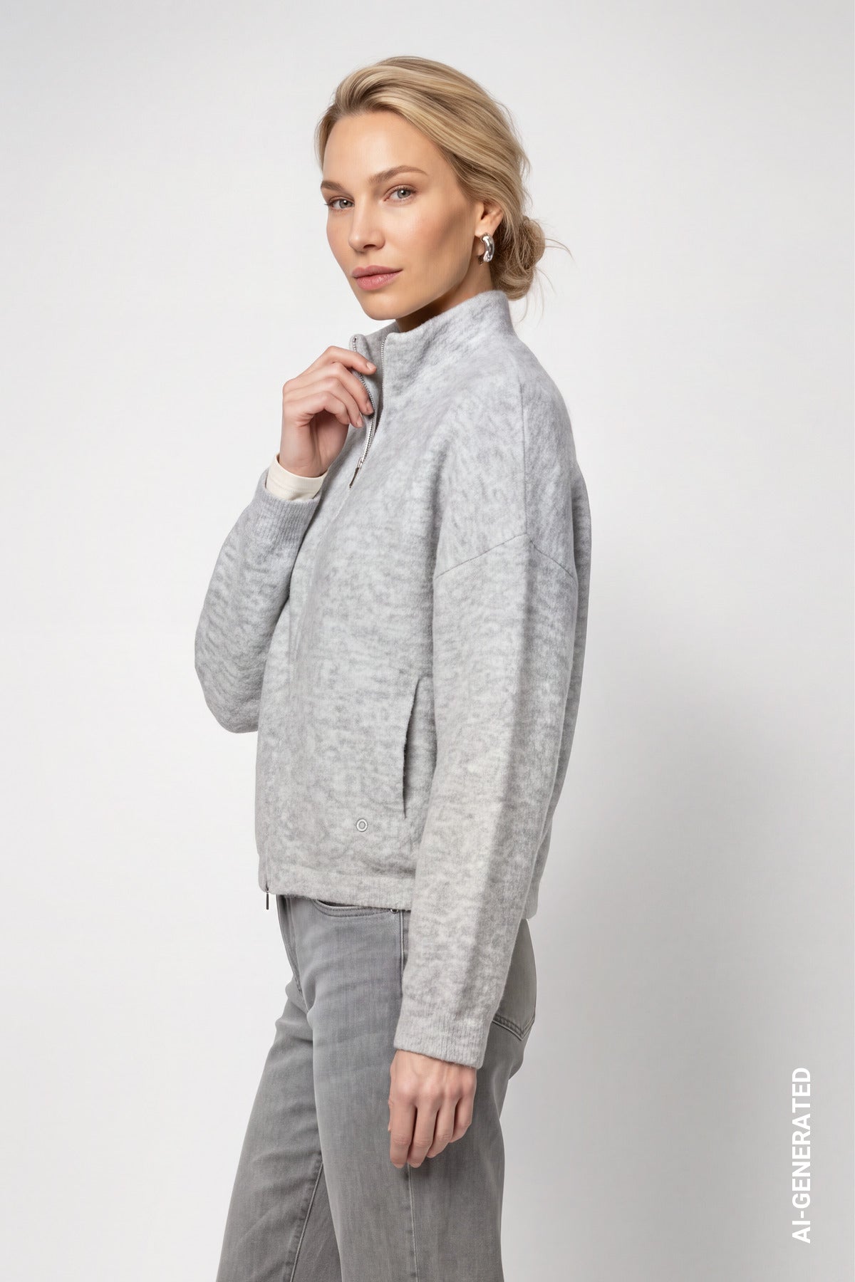 Monari Damen Strickjacken  Light Grey