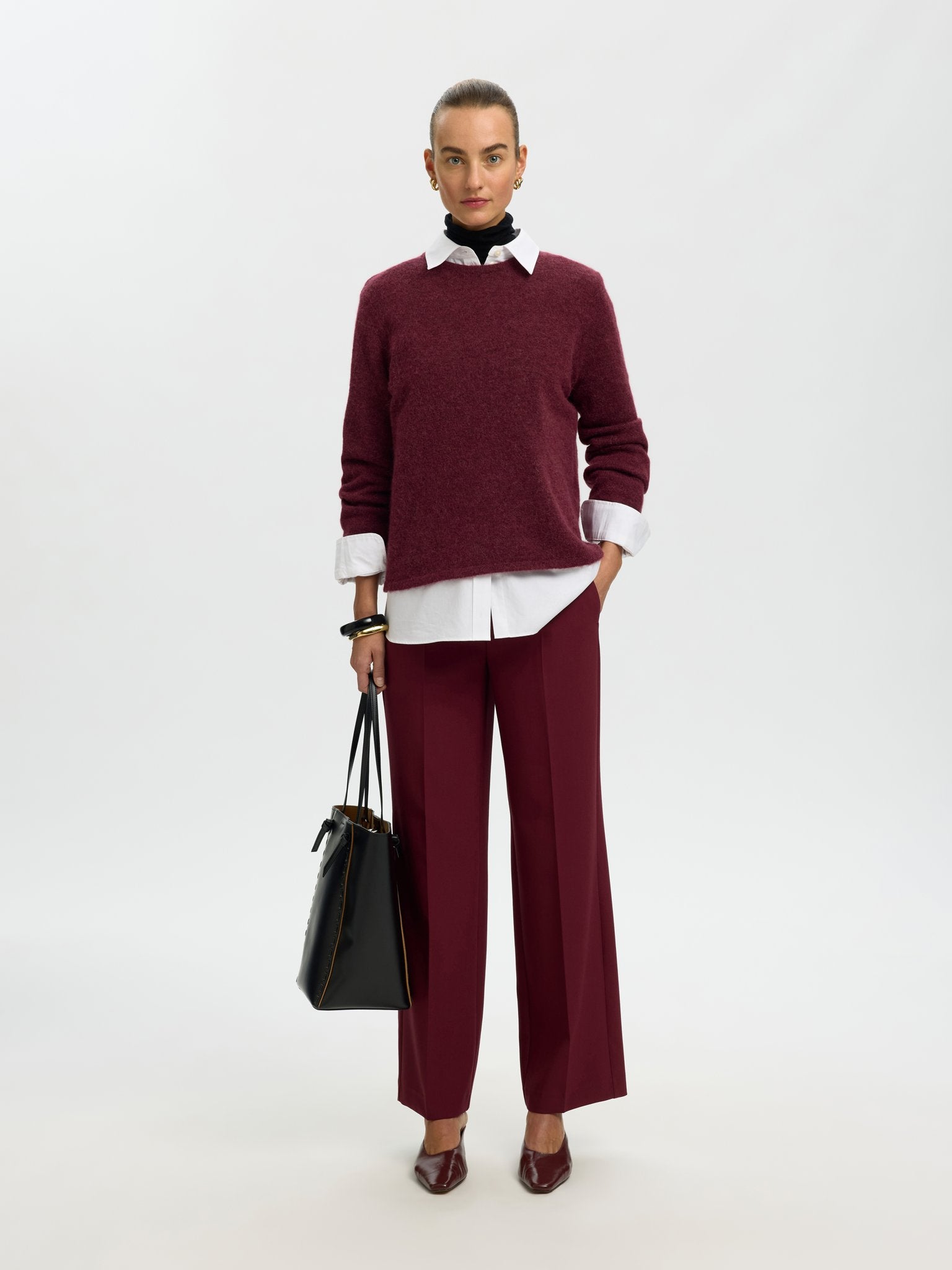 Selected Femme Damen Pullover Tawny Port/Mela