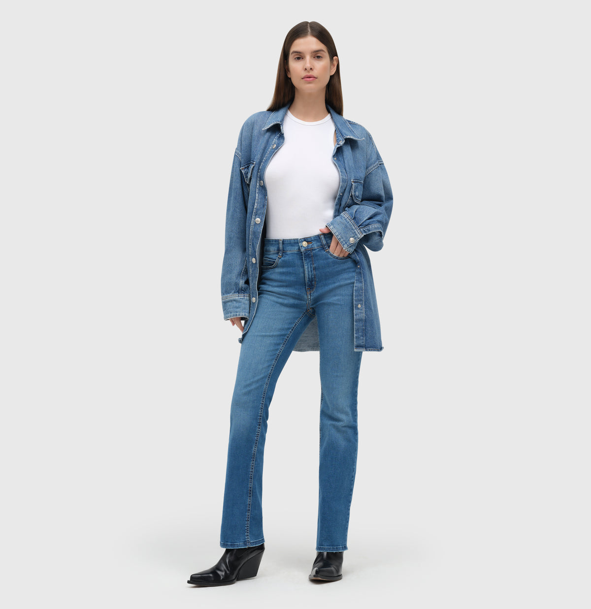 Mac Damen Jeans Medium Blue Aut