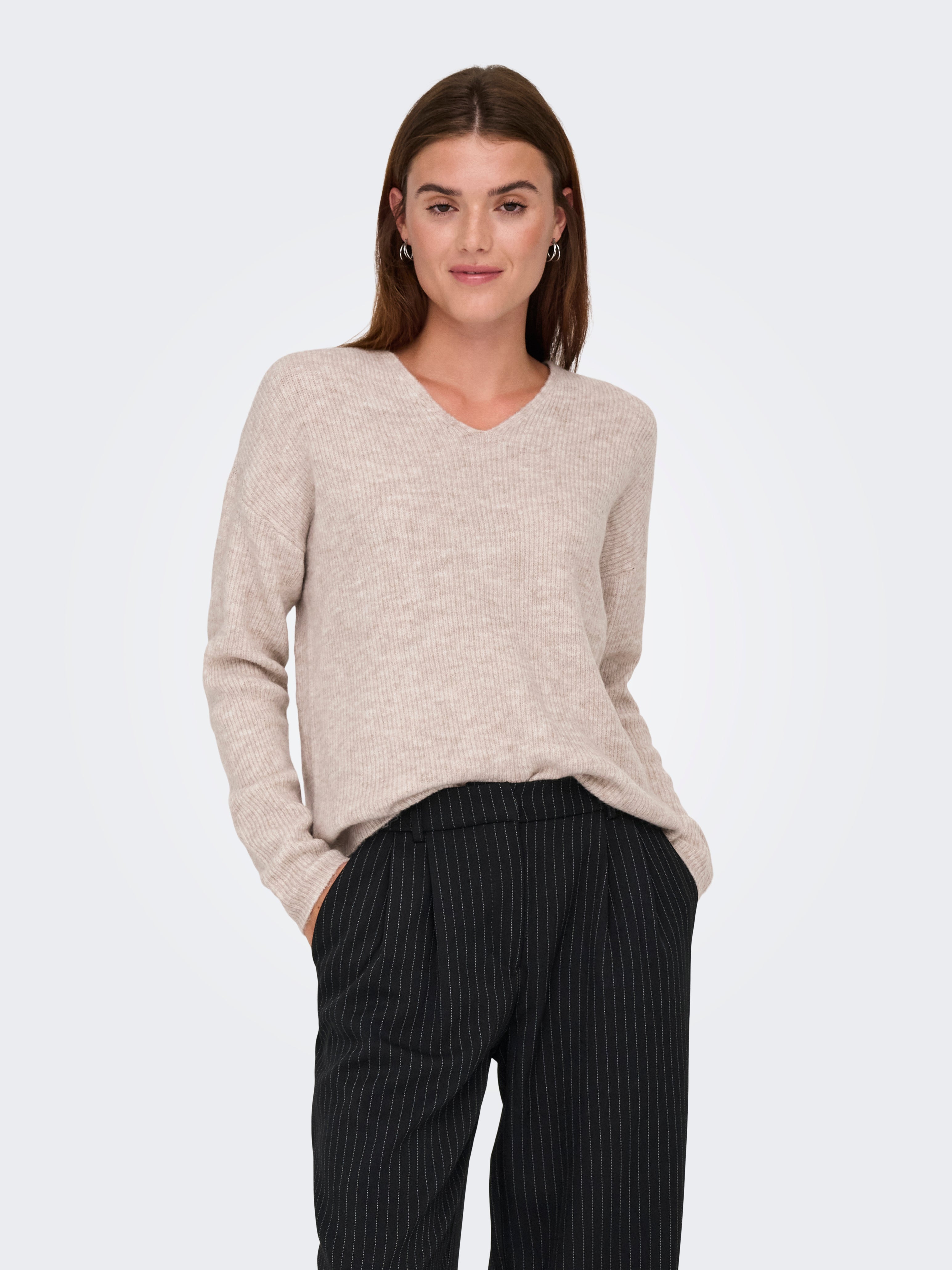 Only Damen Pullover Pumice Stone/Me