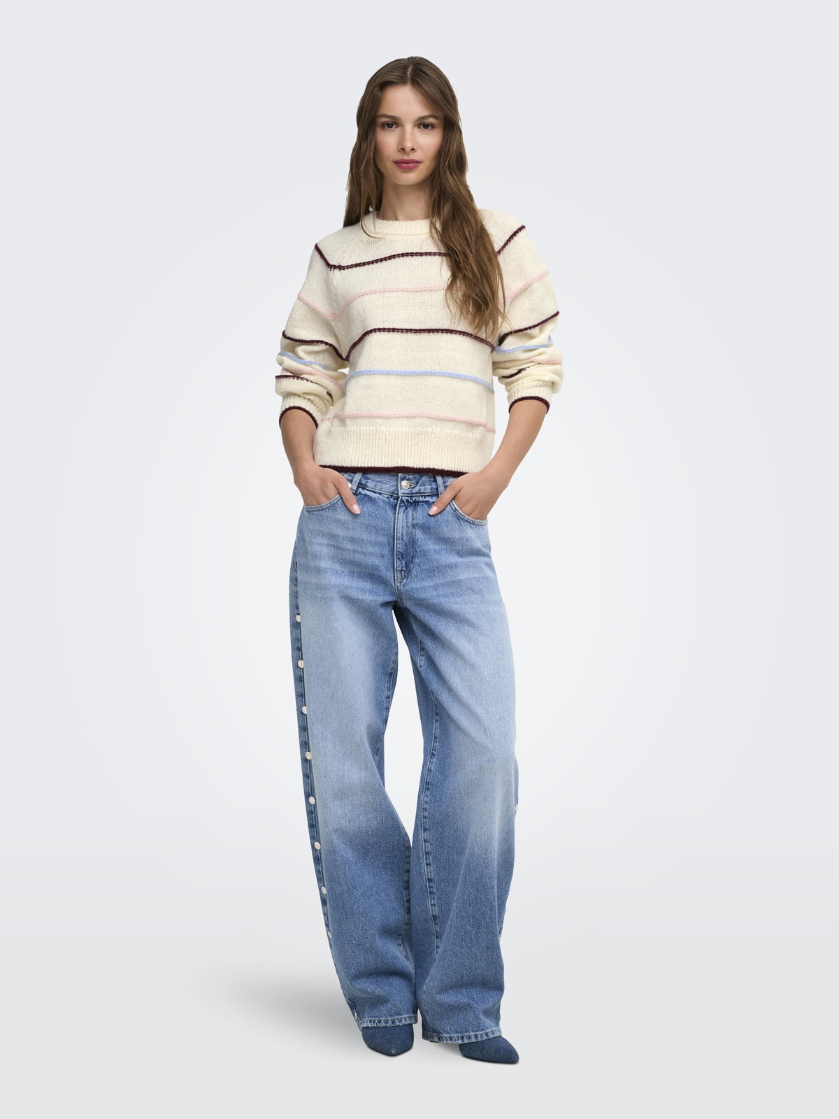 Only Damen Pullover Birch/Fig/Almon