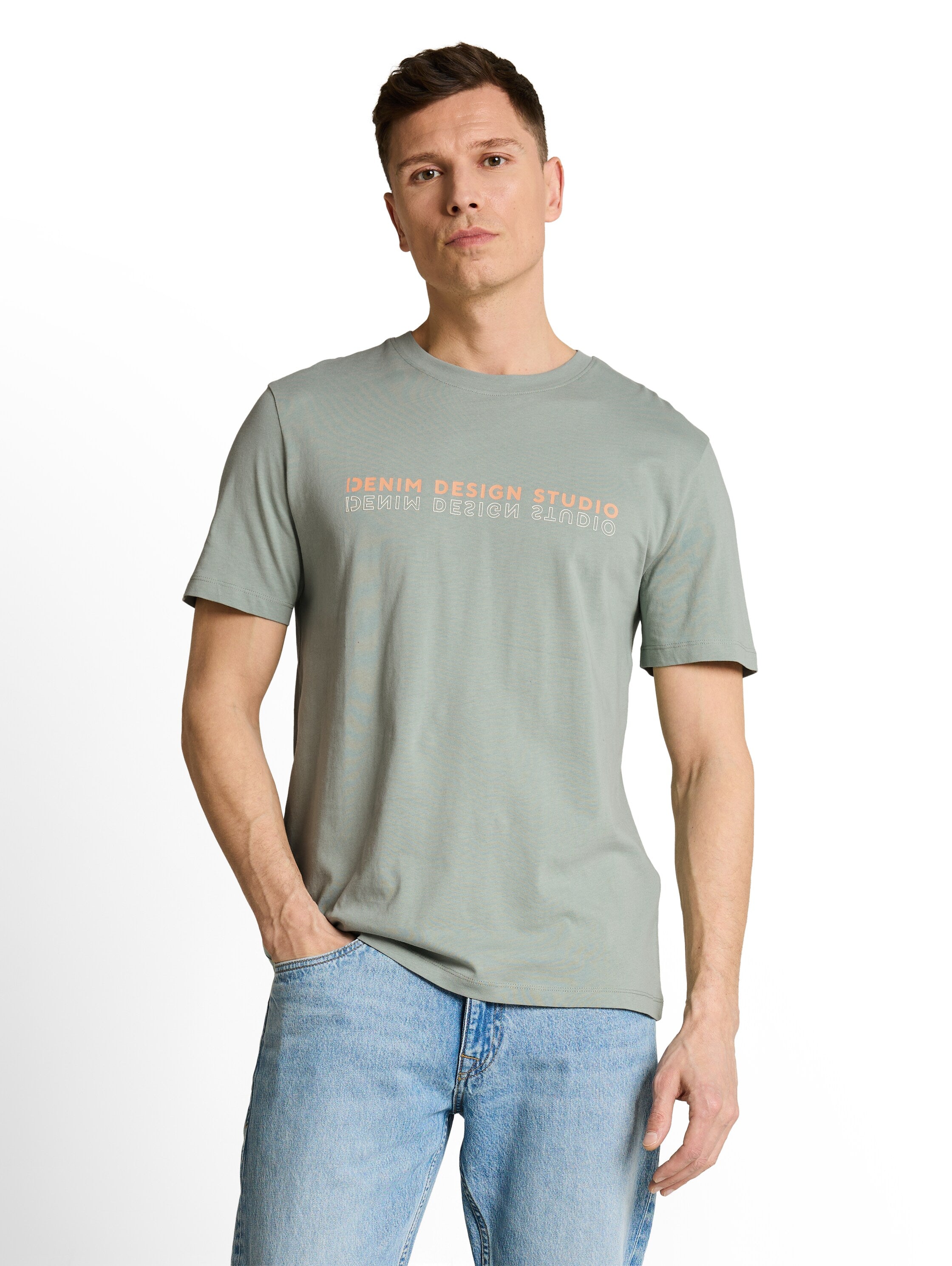 Tom Tailor denim Herren T-Shirts kurz Green Mist