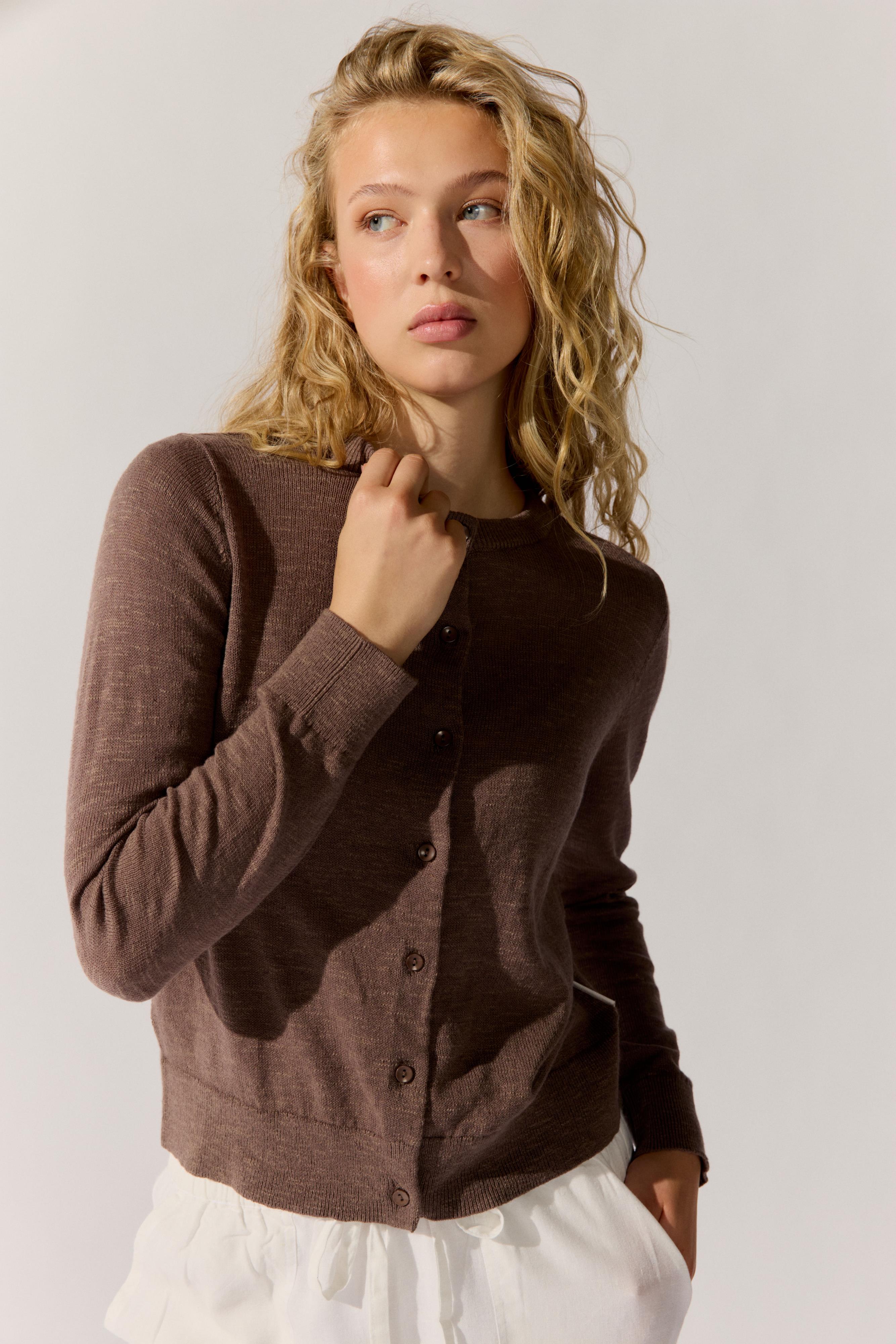 Fashion People Damen Strickjacken Dark Mocha