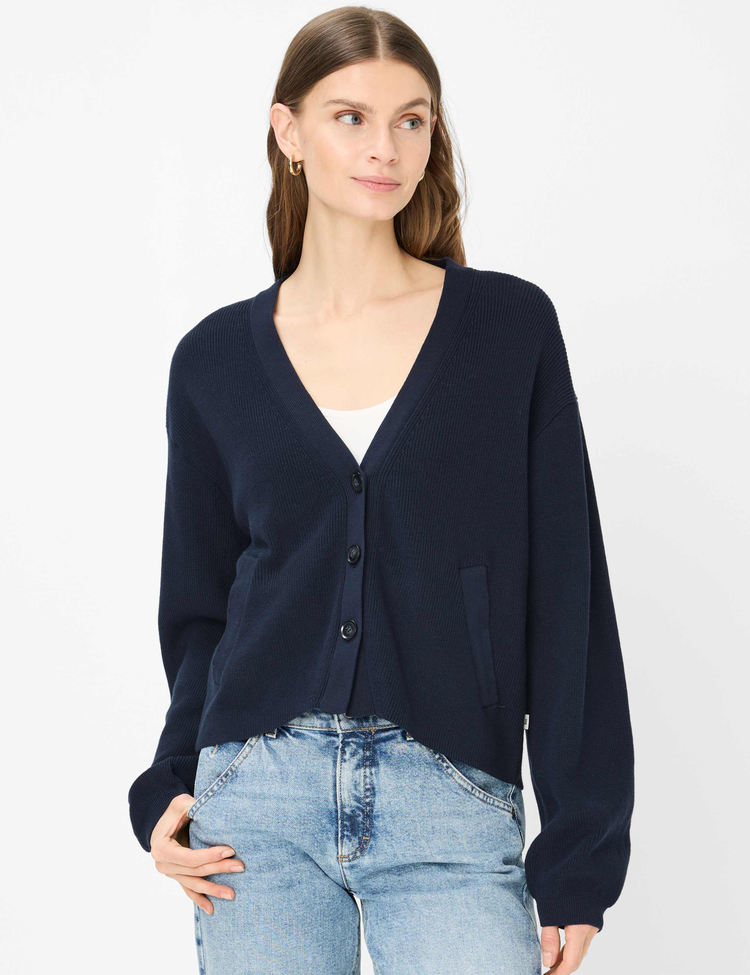 Brax Damen Strickjacken Navy
