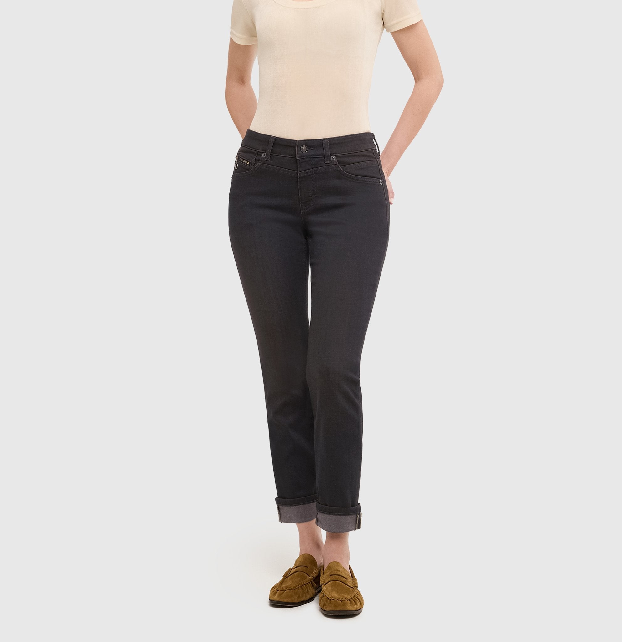 Mac Damen Jeans Soft Black Brow