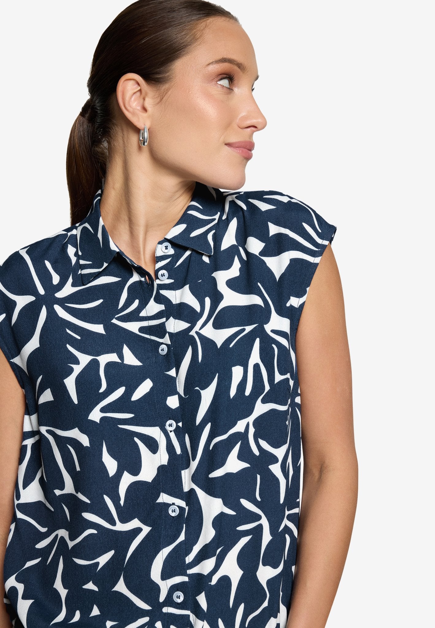 Zero Damen Blusen Blue/Cream