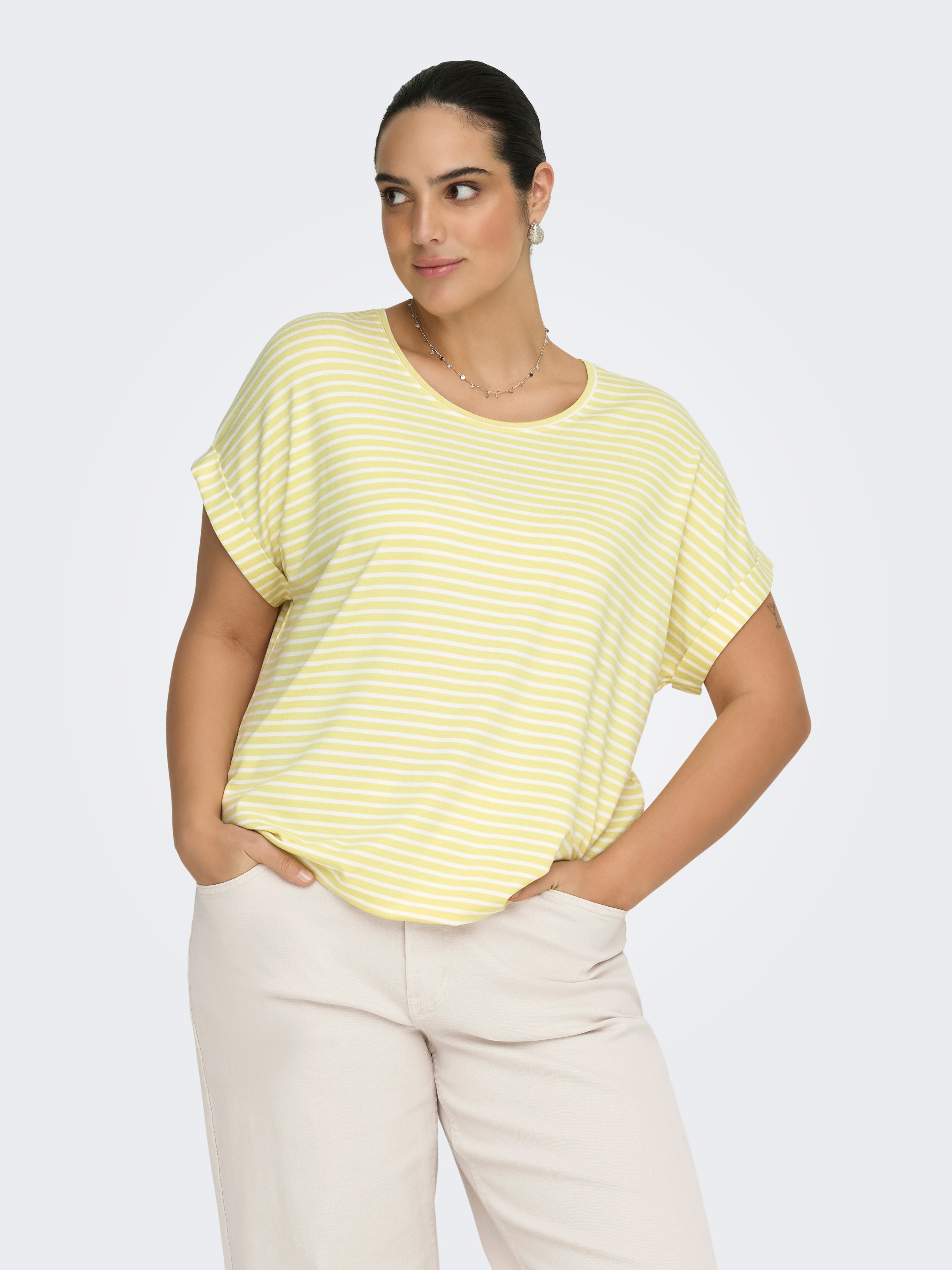 Only Carmakoma Damen T-Shirts Pineapple Slice