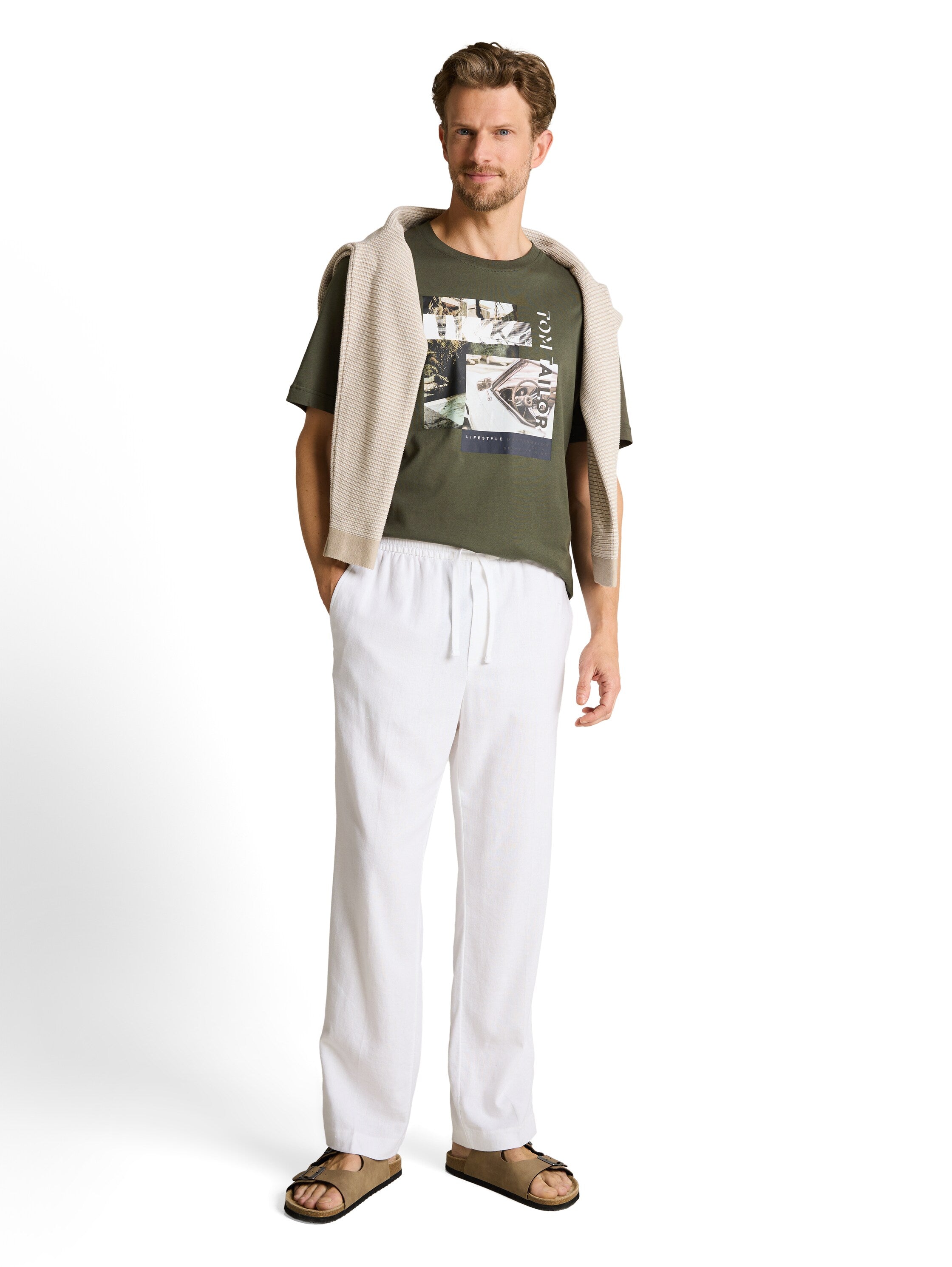 Tom Tailor Herren T-Shirts kurz Deep Leaf Green