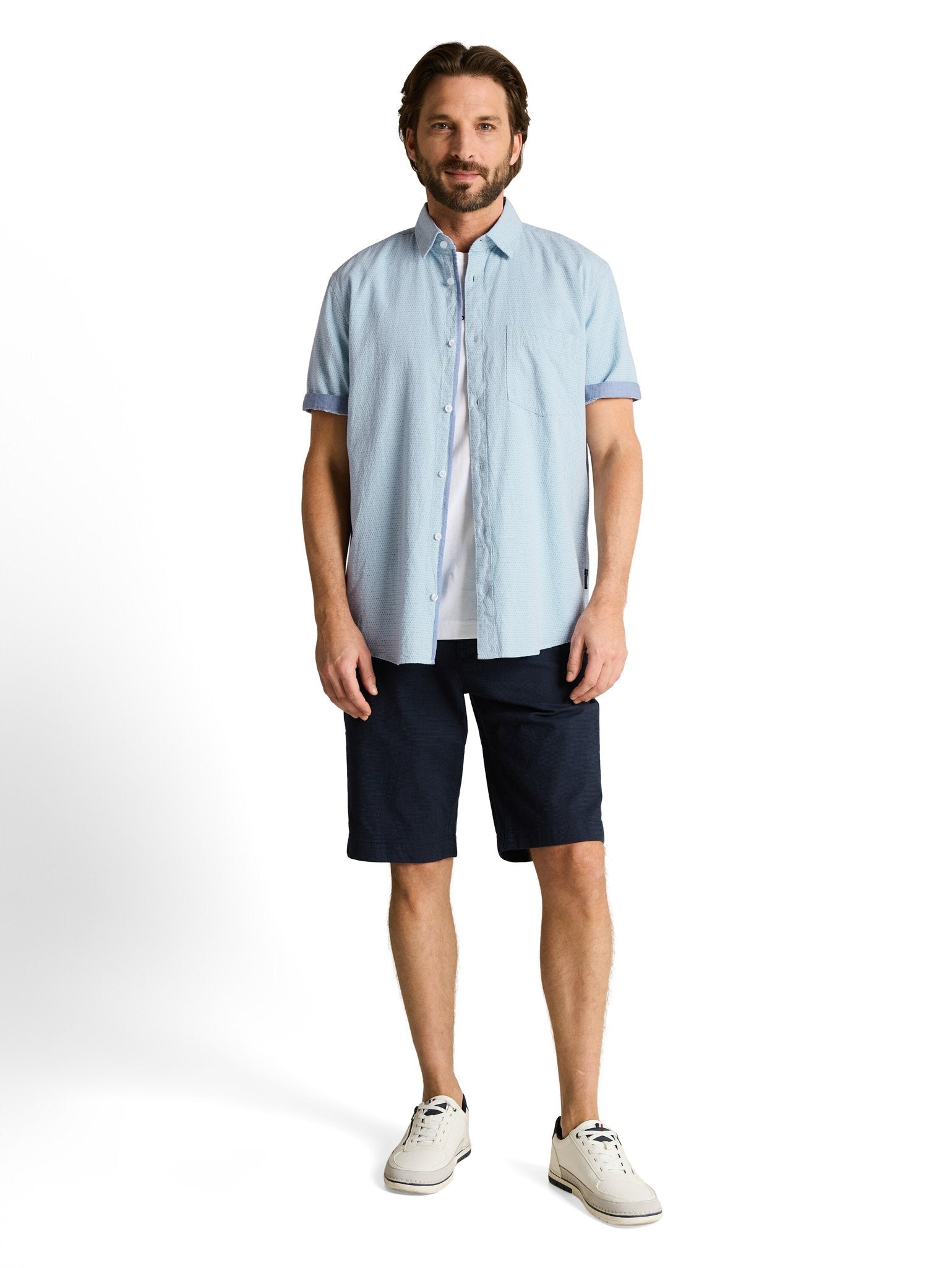 Tom Tailor Herren Hemden kurz Light Blue Dot