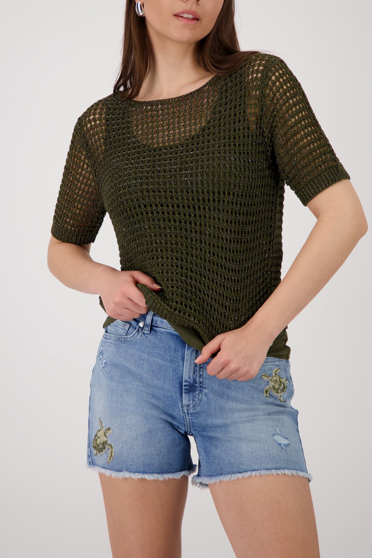 Monari Damen Pullover  Olive