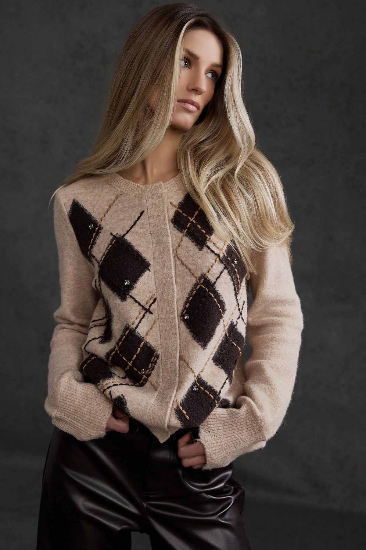 Monari Damen Strickjacken Cappuccino