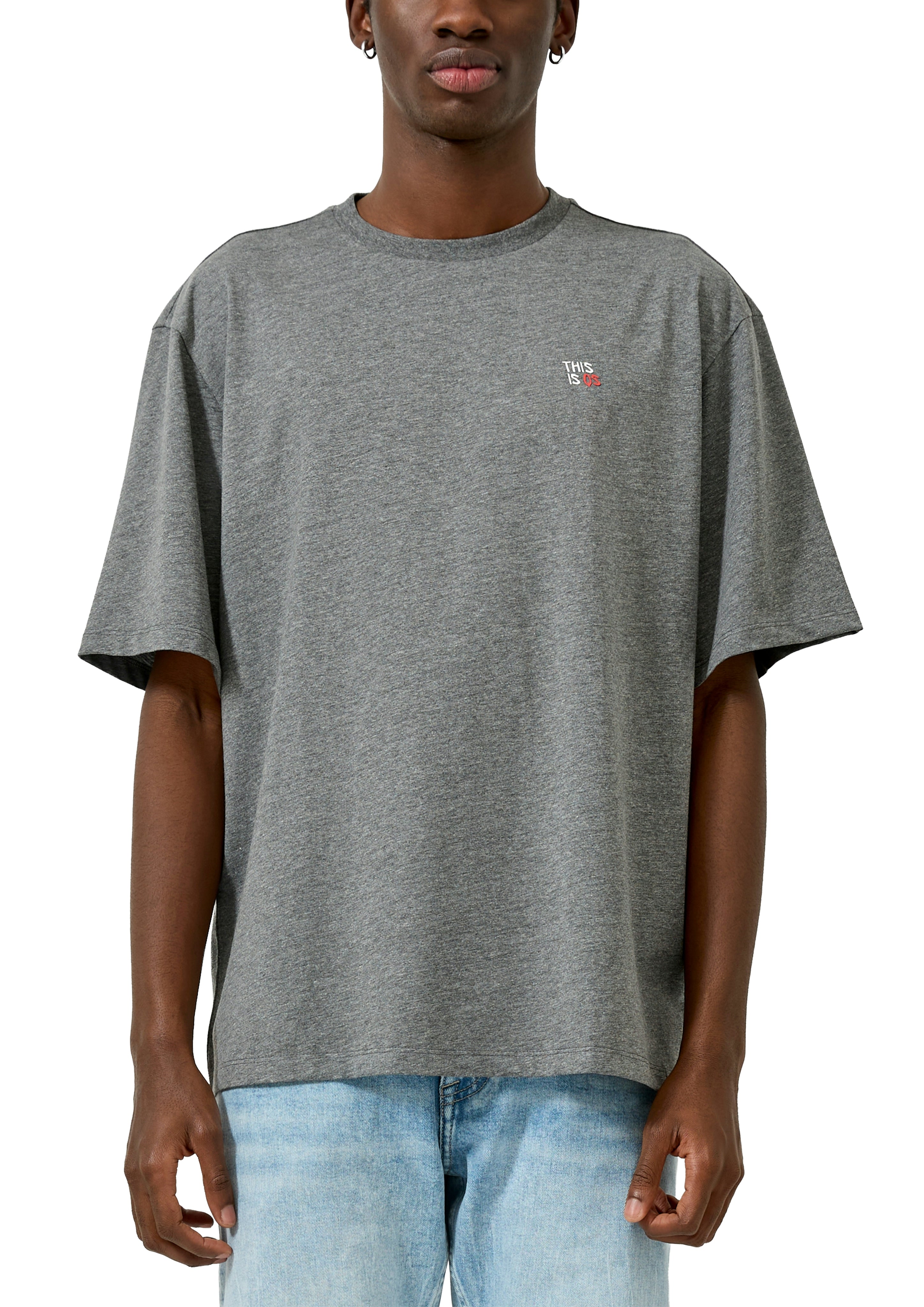 QS by S.Oliver Herren T-Shirts kurz Grey/Black